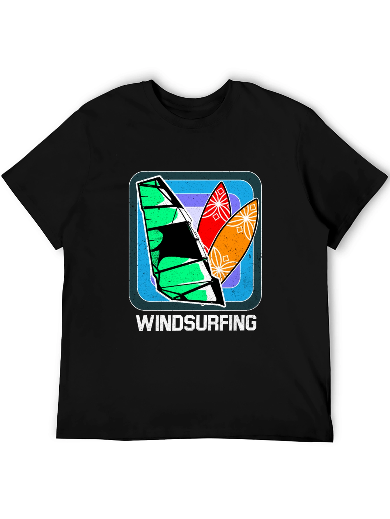 Windsurfing Graphic Tee - Retro Surf Design