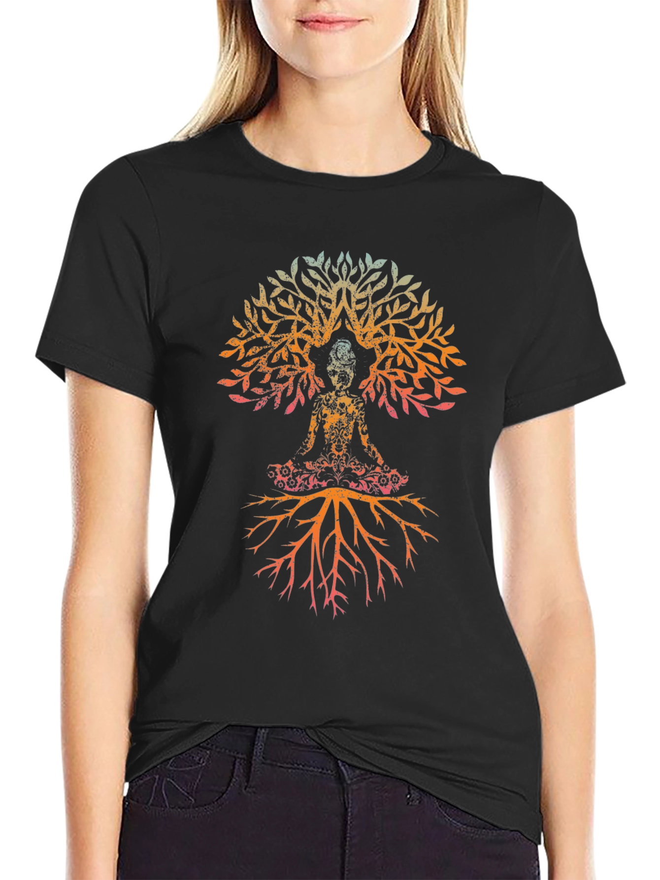 Tree of Life Yoga Black T-Shirt