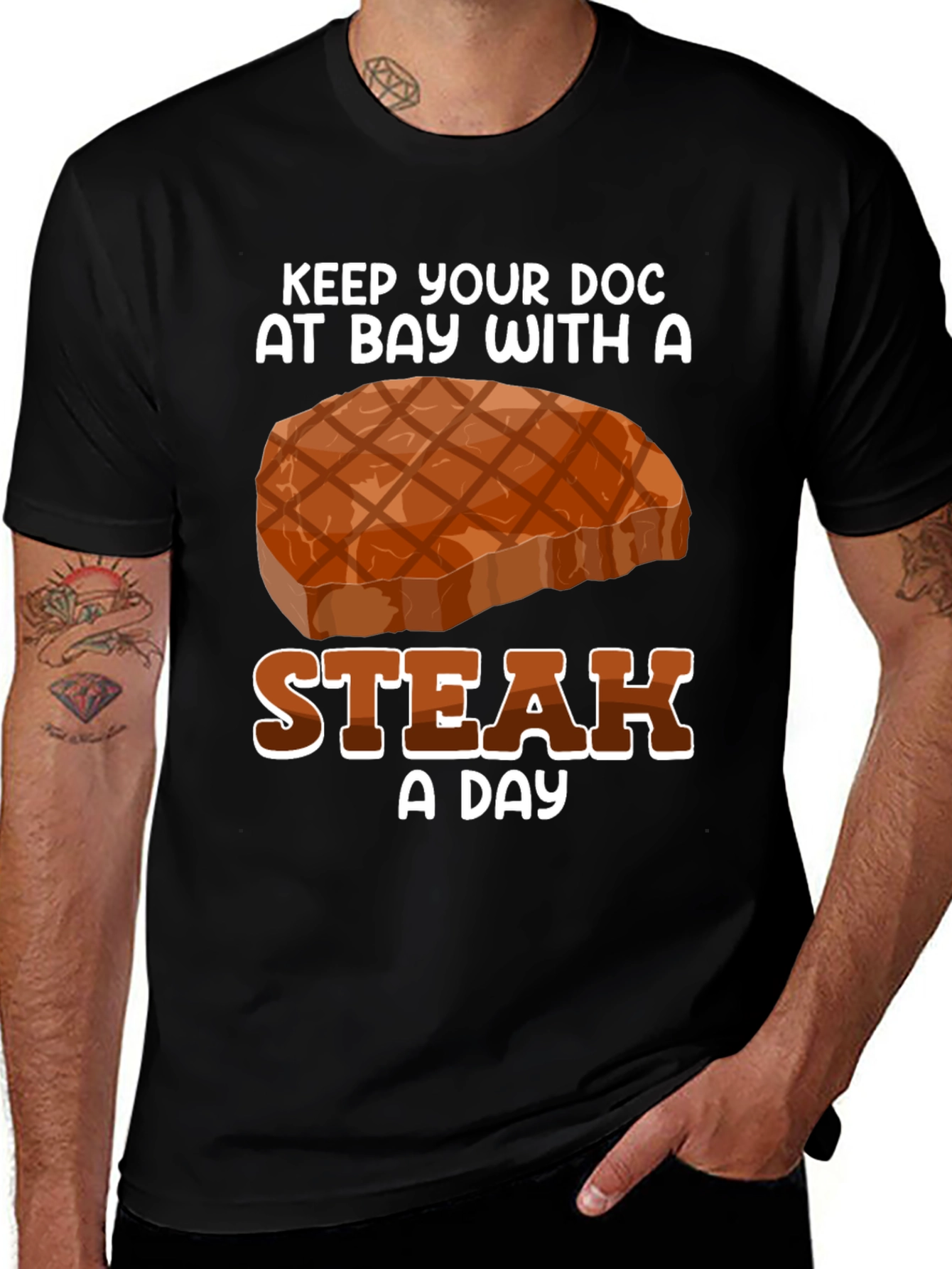 Keep Your Doc Away Steak T-Shirt