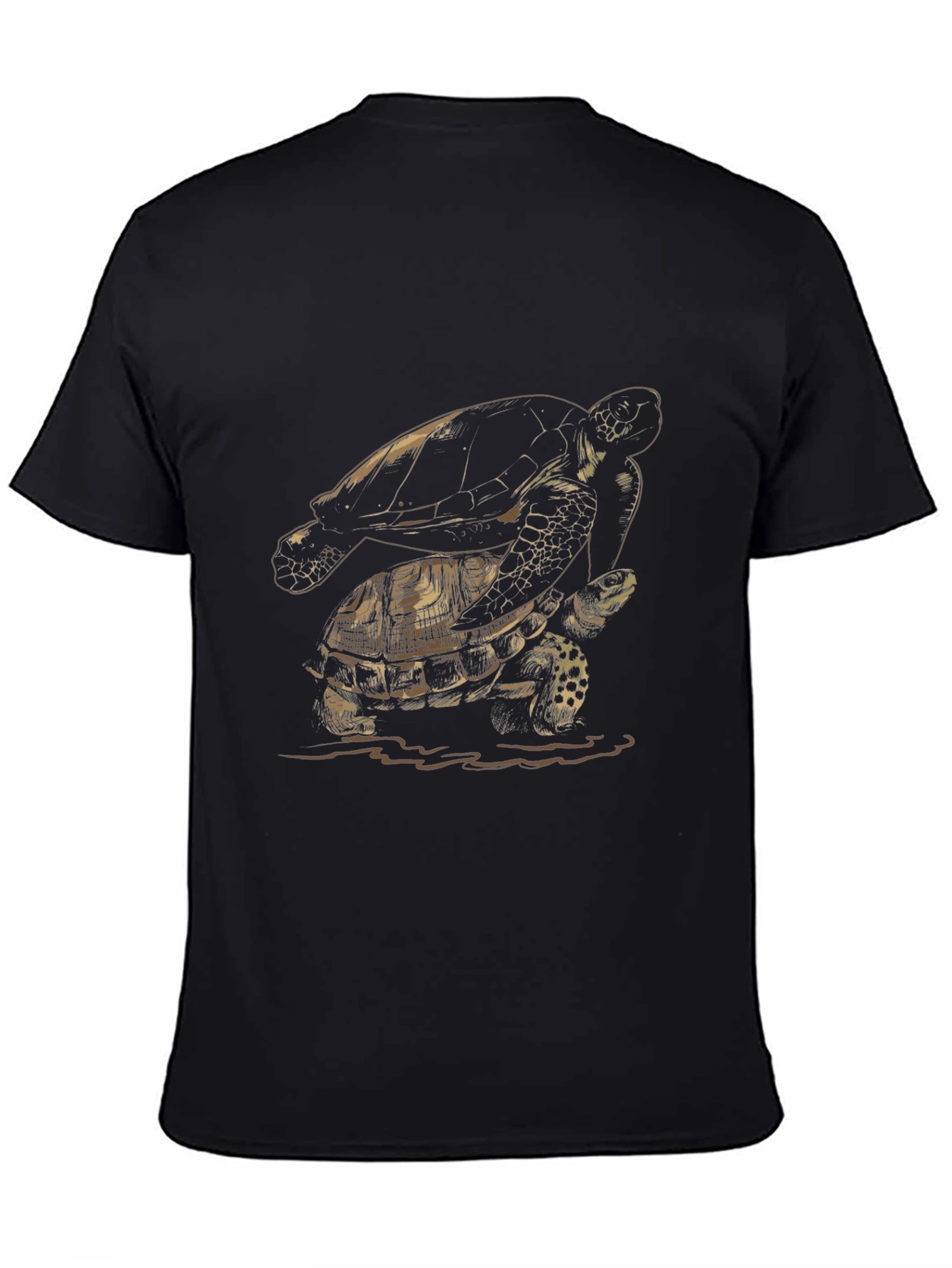 Black Turtle Graphic Tee - Nature Inspired Design