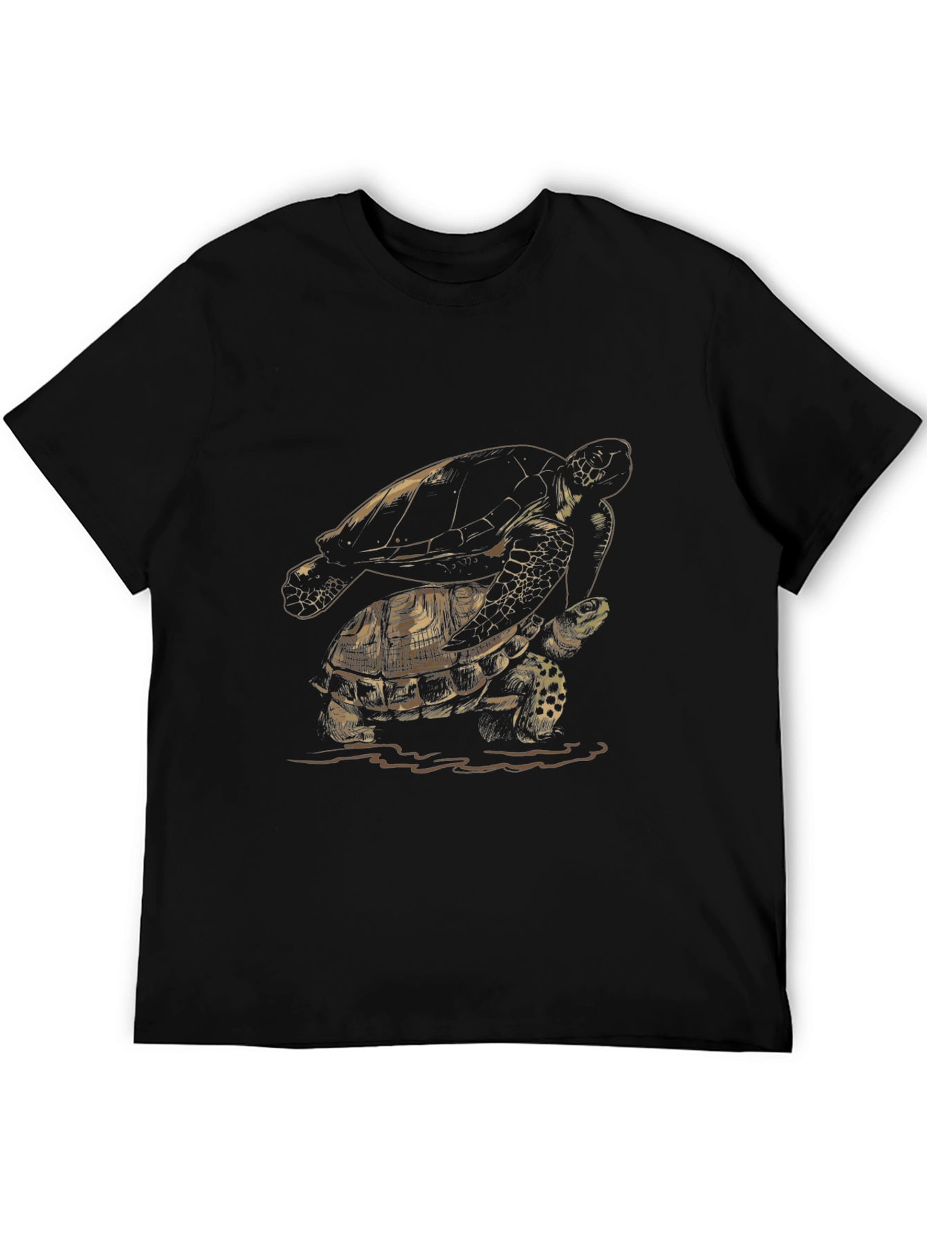 Black Turtle Graphic Tee - Nature Inspired Design