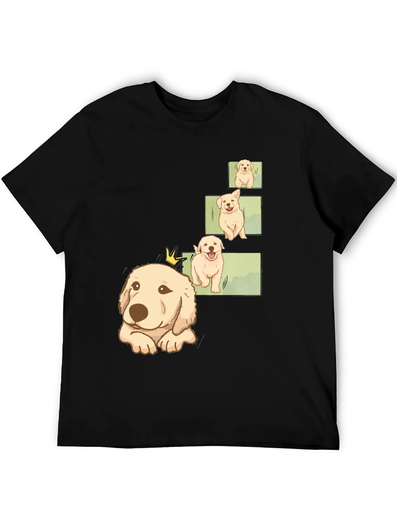 Mens Black Puppy Evolution Graphic Tee
