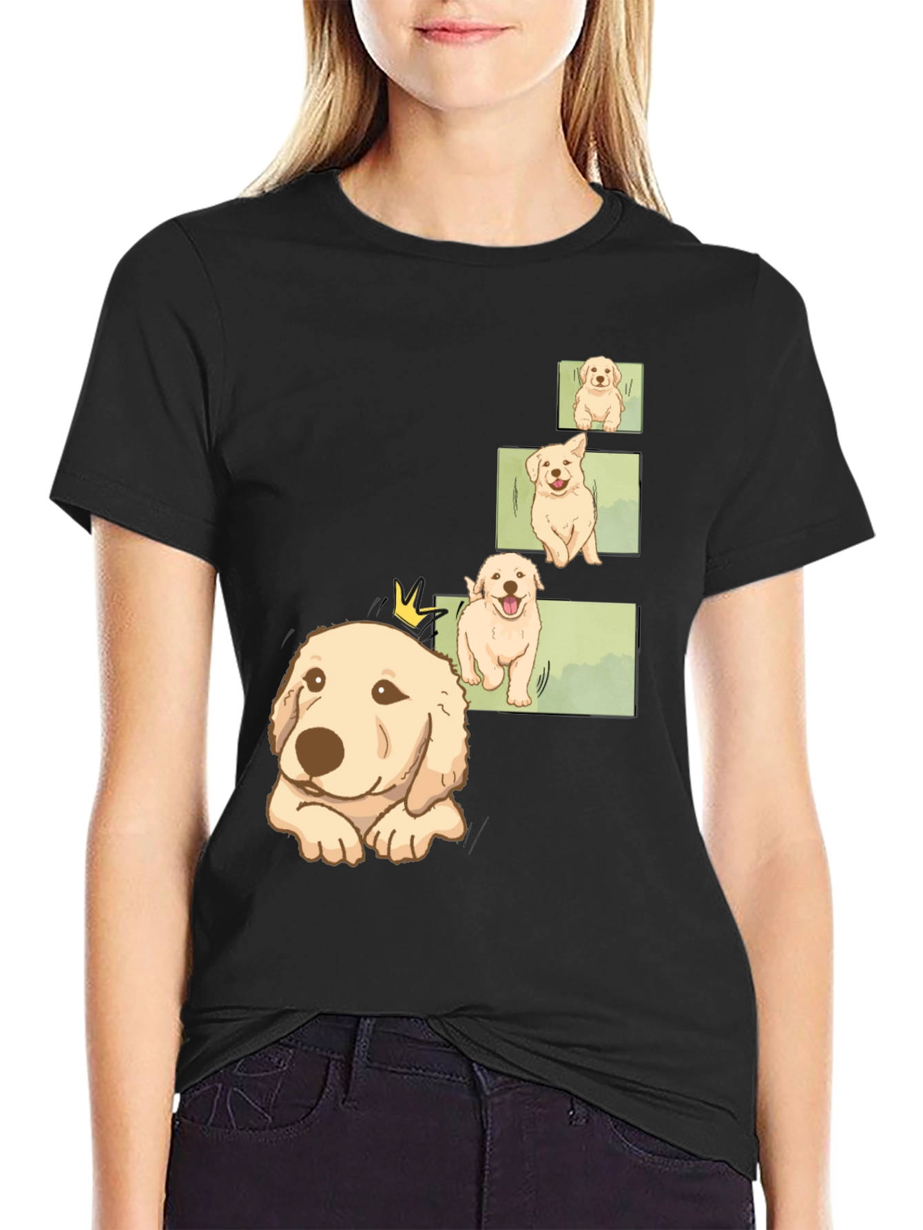 Mens Black Puppy Evolution Graphic Tee
