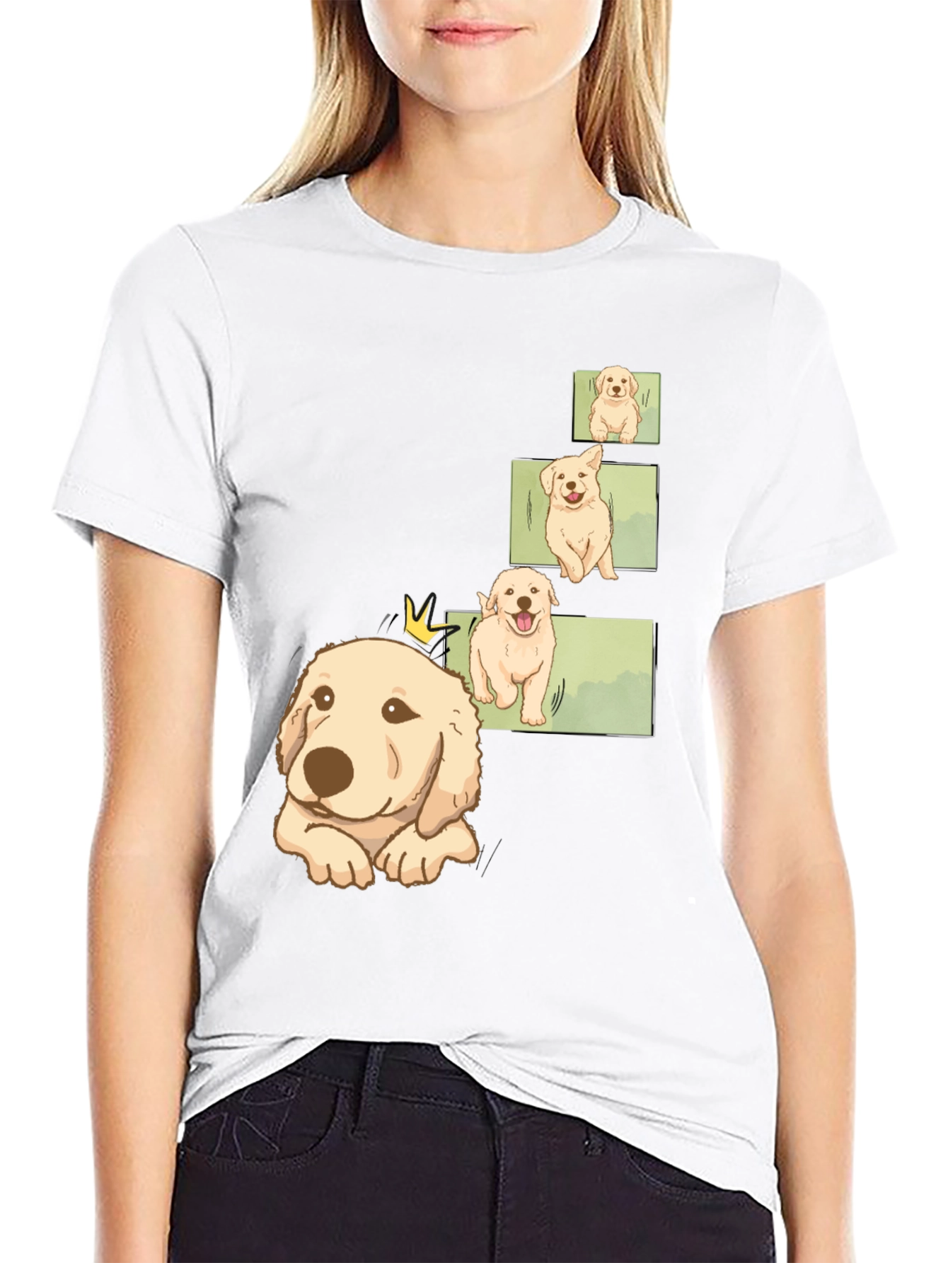 Mens Black Puppy Evolution Graphic Tee