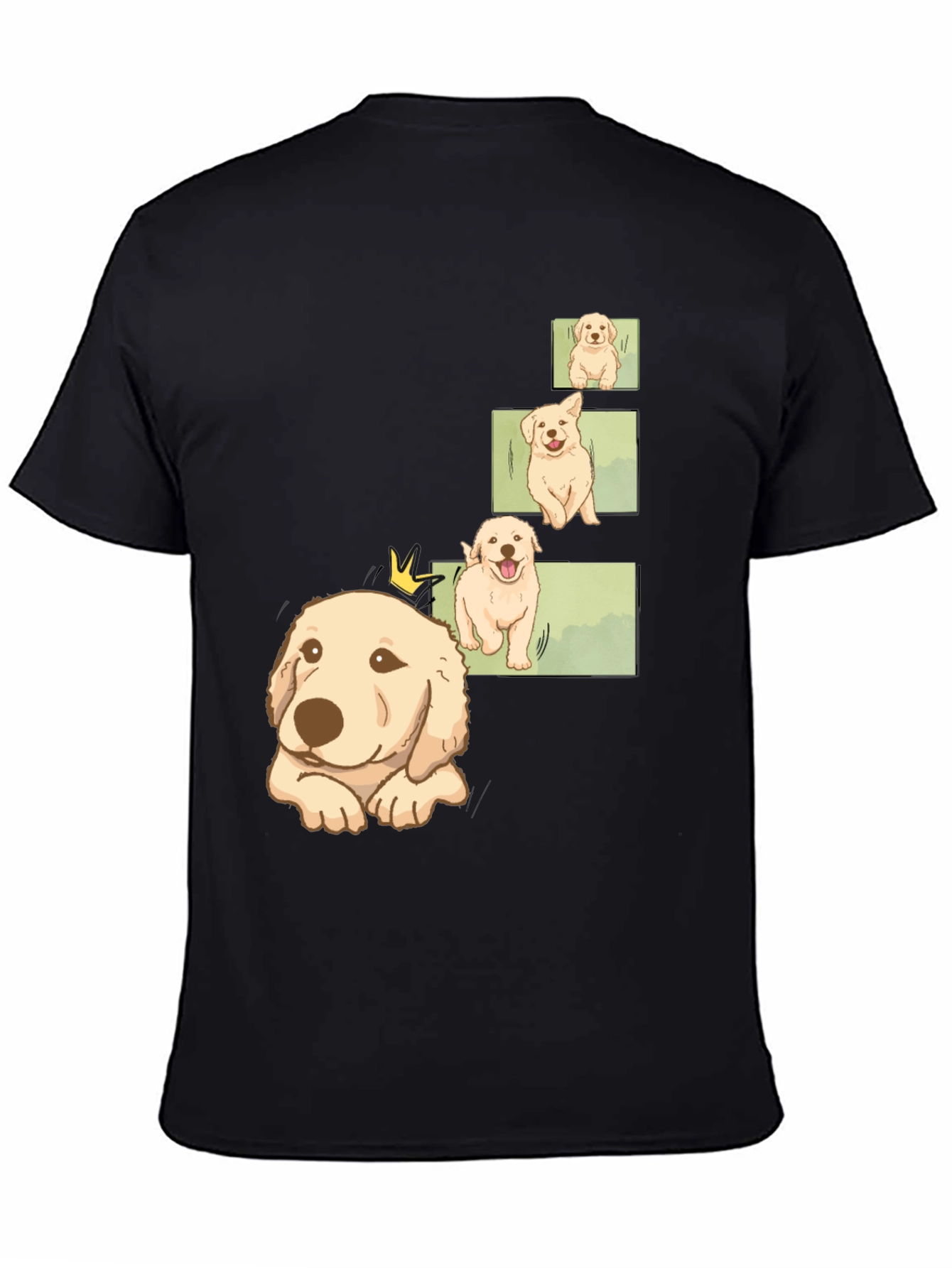 Mens Black Puppy Evolution Graphic Tee
