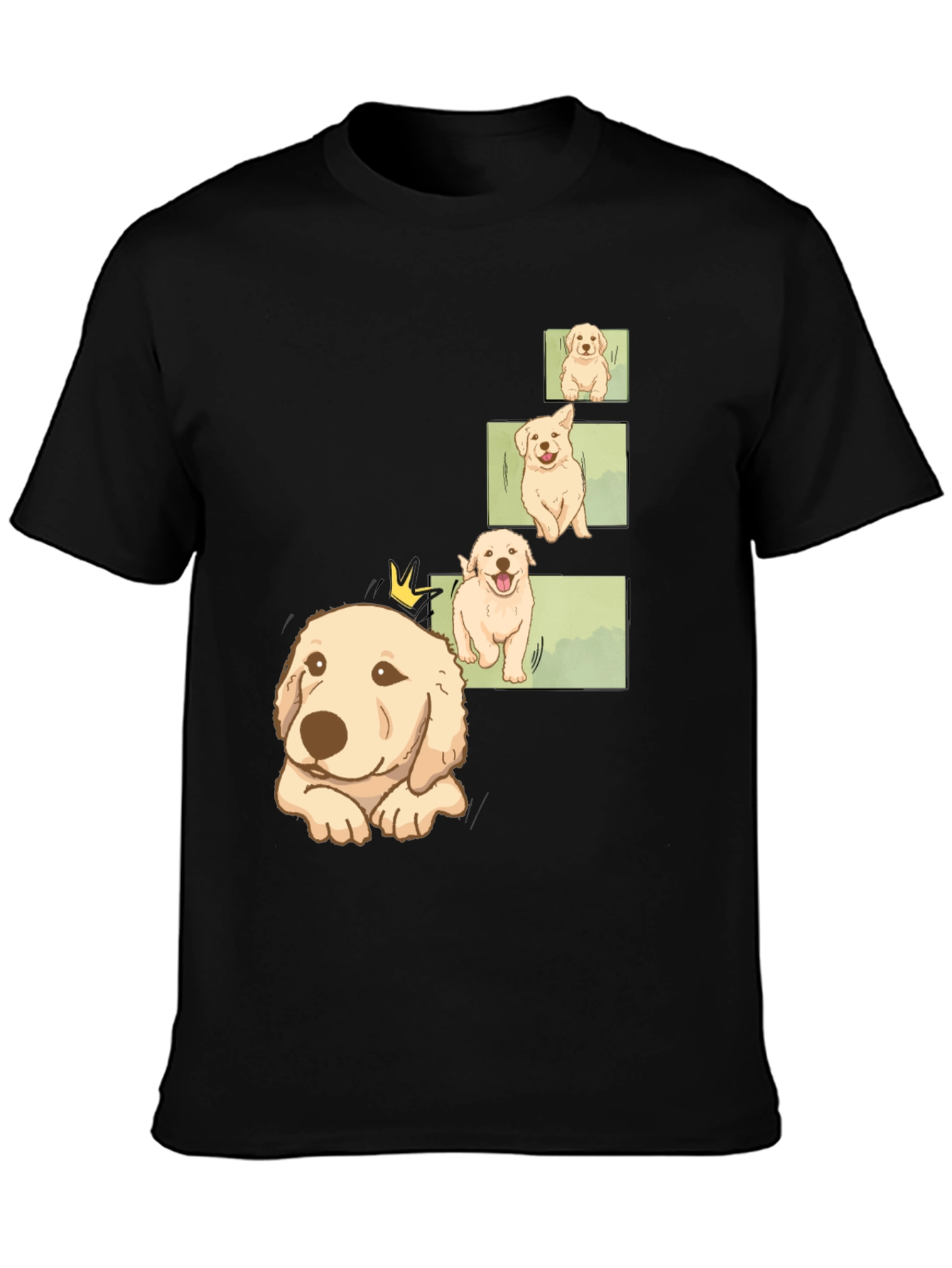 Mens Black Puppy Evolution Graphic Tee
