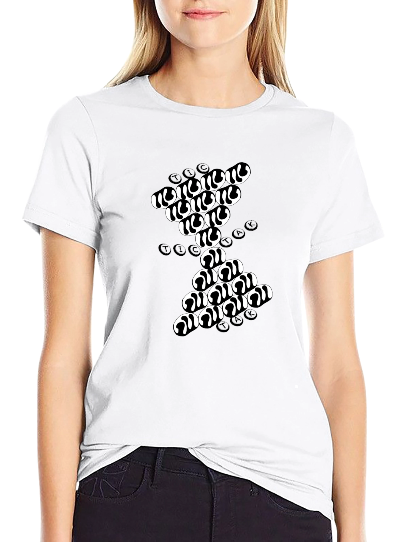 Abstract Sand Timer Graphic Tee - Black