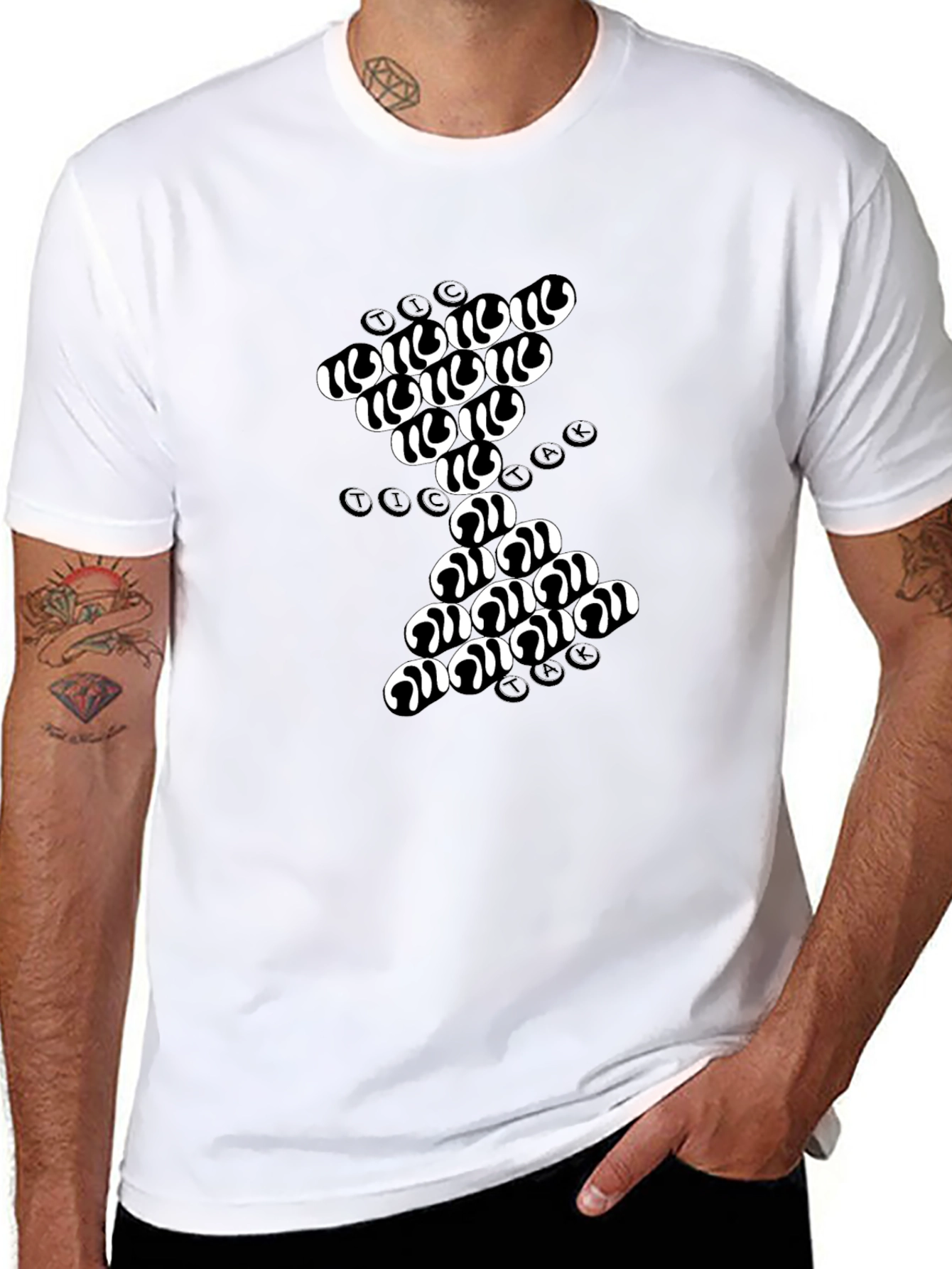 Abstract Sand Timer Graphic Tee - Black