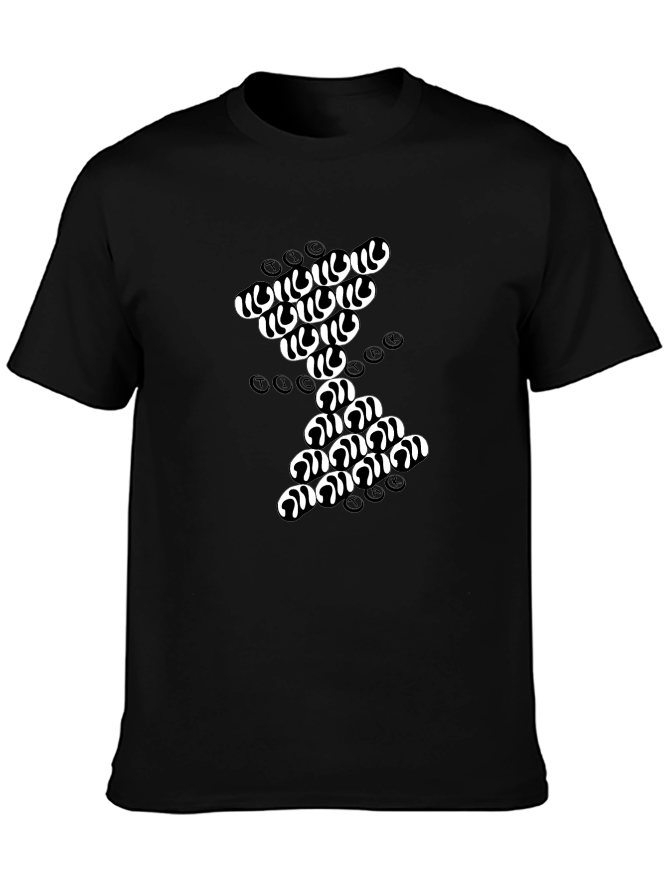 Abstract Sand Timer Graphic Tee - Black