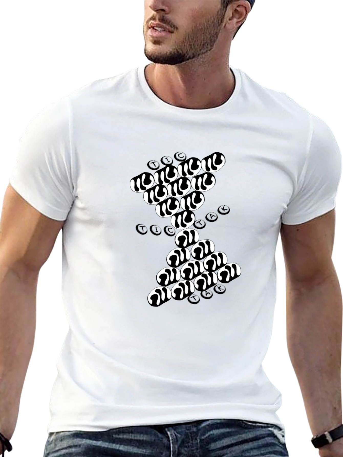 Abstract Sand Timer Graphic Tee - Black