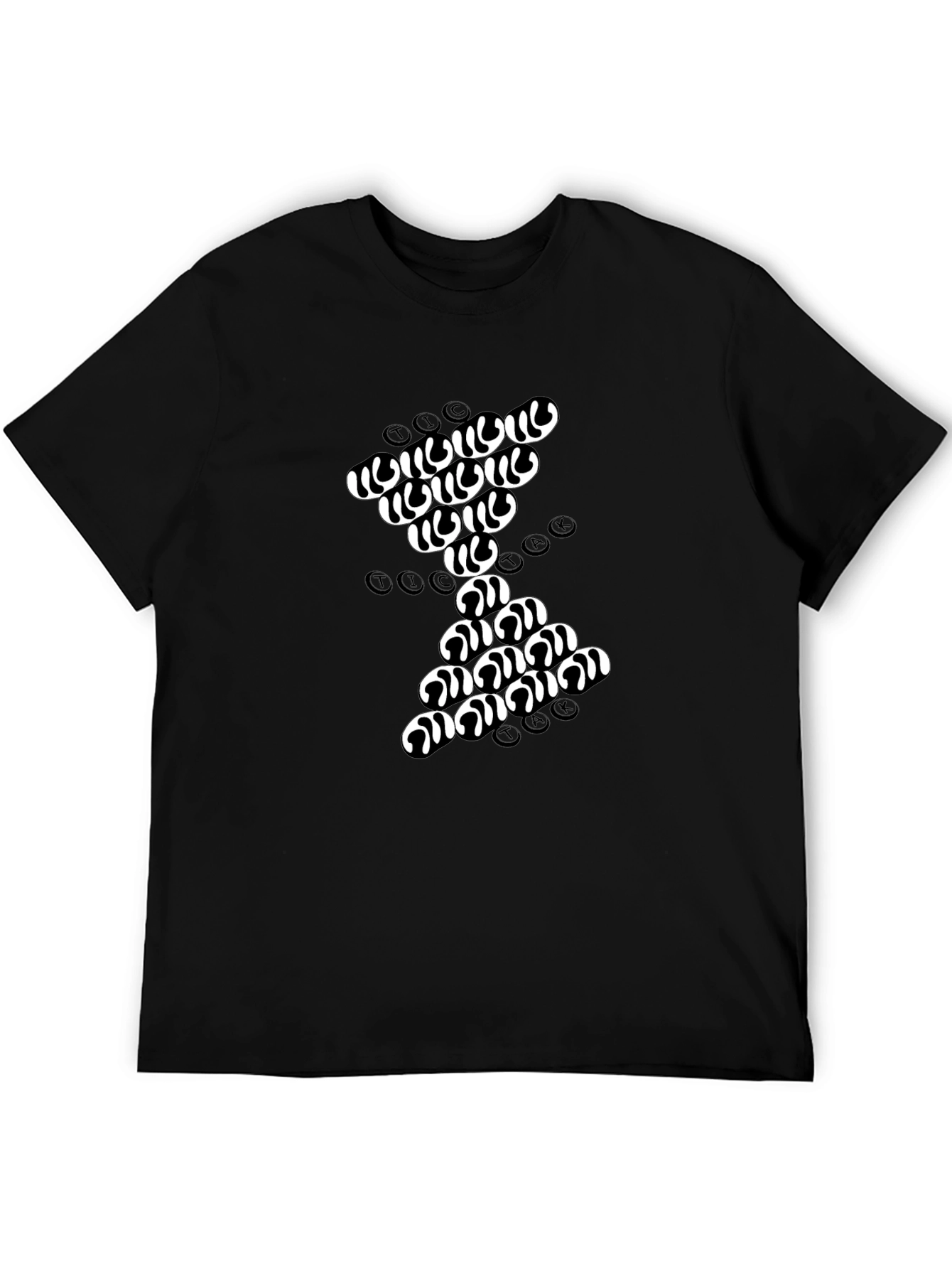 Abstract Sand Timer Graphic Tee - Black