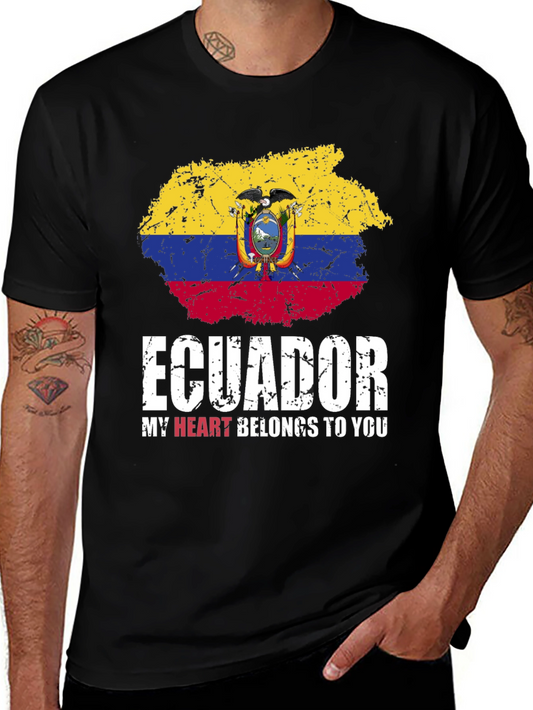 Ecuador Flag T-Shirt - My Heart Belongs To You