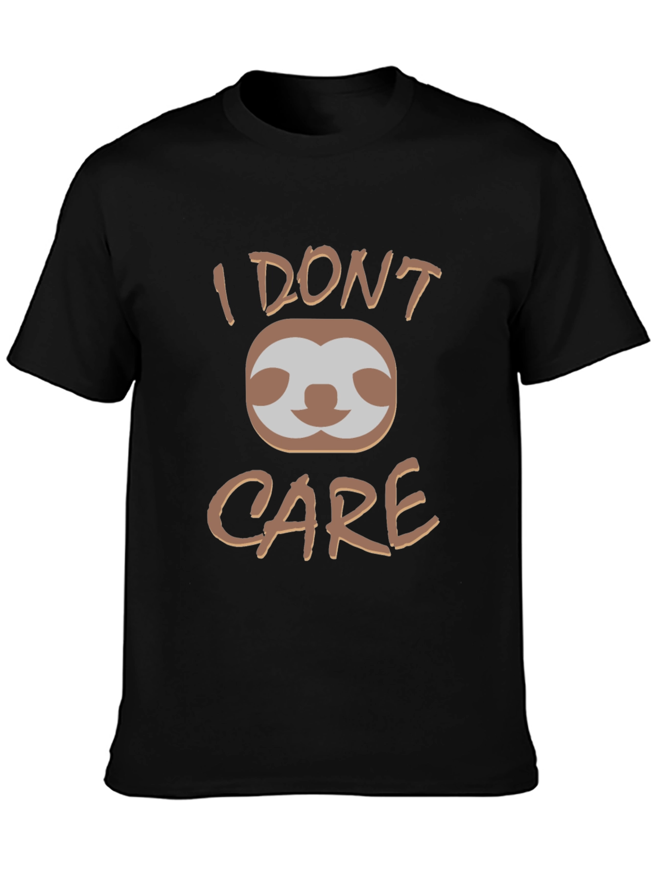 I Dont Care Sloth Graphic Tee - Black