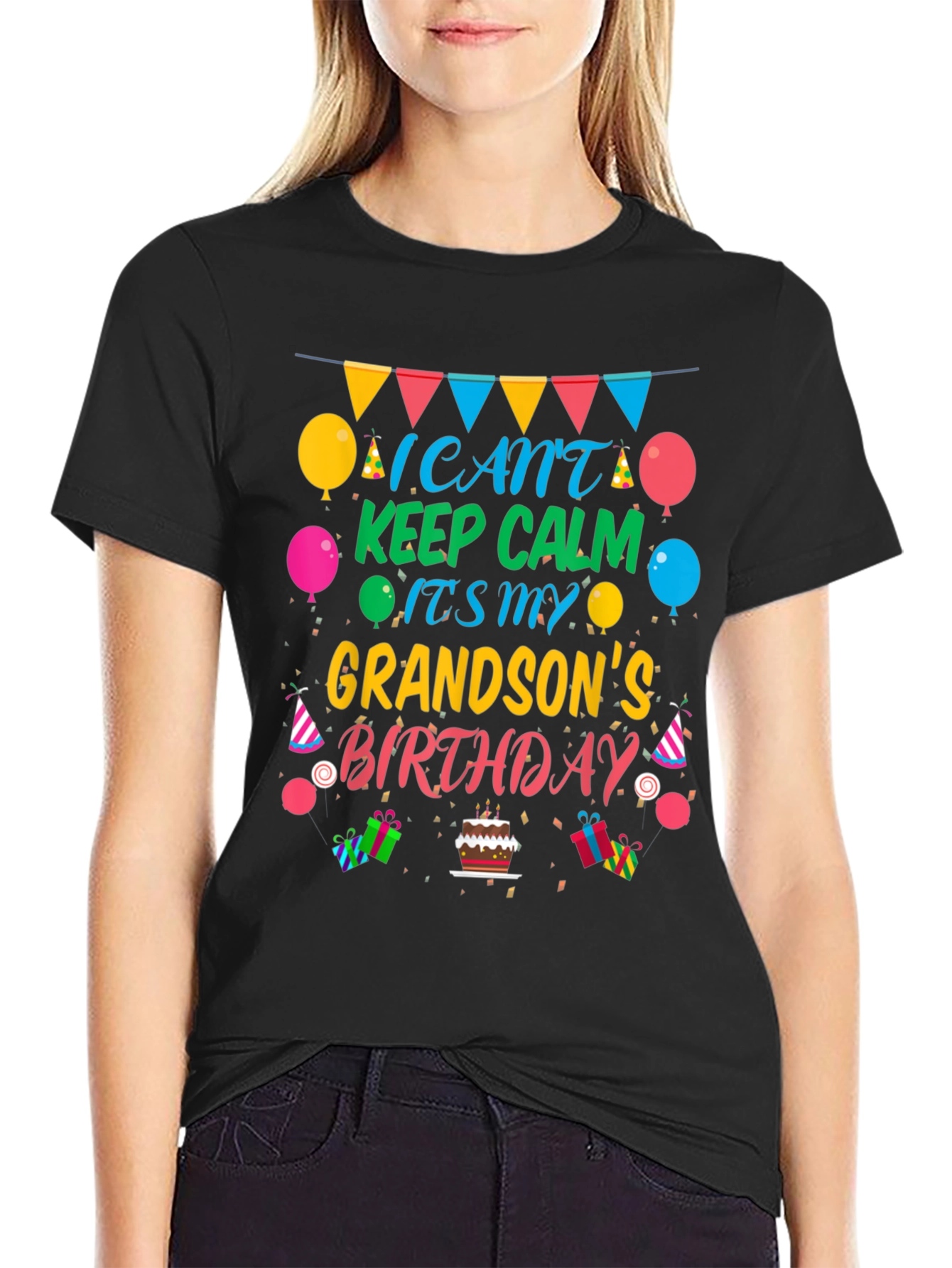 Grandson Birthday T-Shirt - Keep Calm Celebration Tee