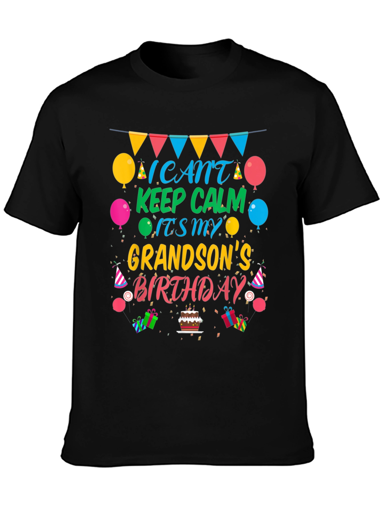 Grandson Birthday T-Shirt - Keep Calm Celebration Tee
