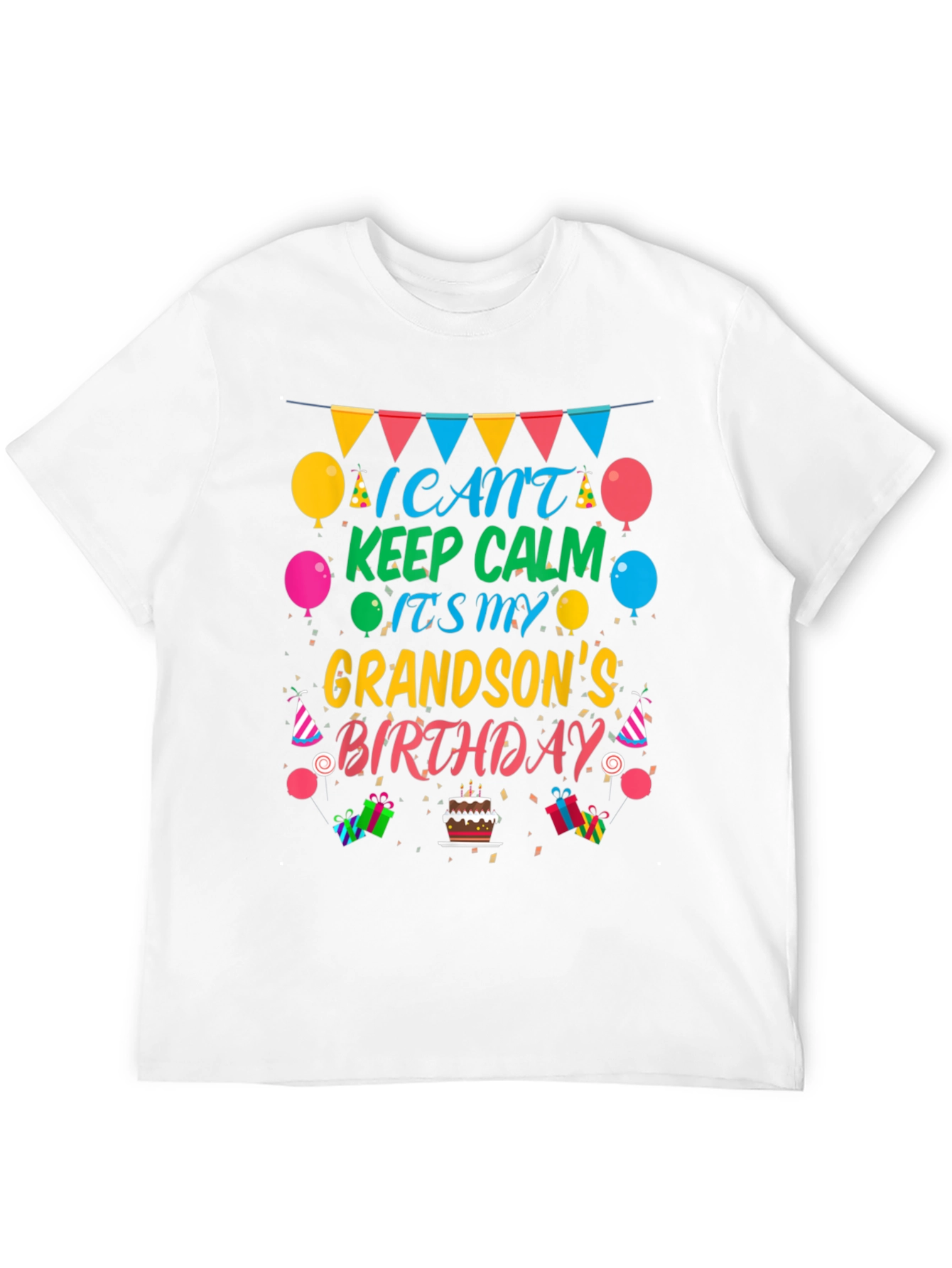Grandson Birthday T-Shirt - Keep Calm Celebration Tee