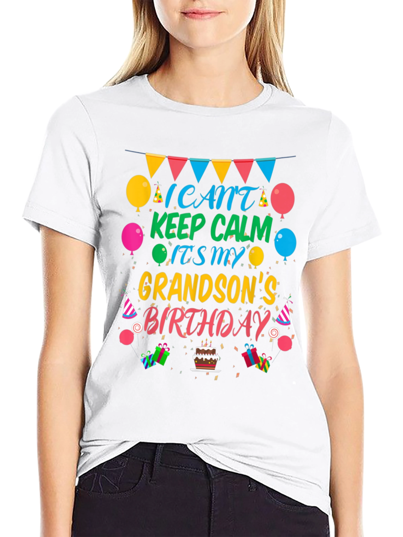 Grandson Birthday T-Shirt - Keep Calm Celebration Tee