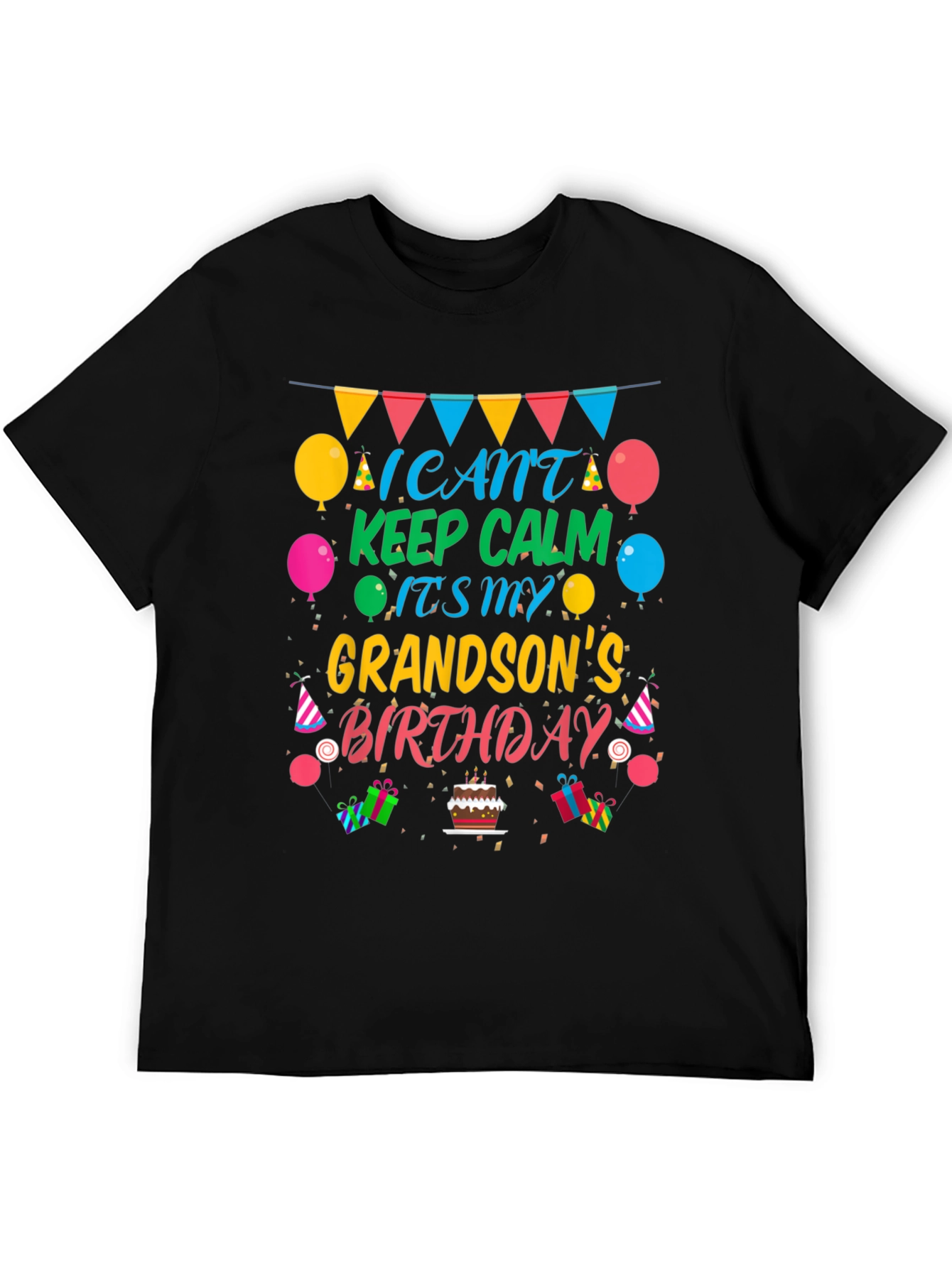 Grandson Birthday T-Shirt - Keep Calm Celebration Tee