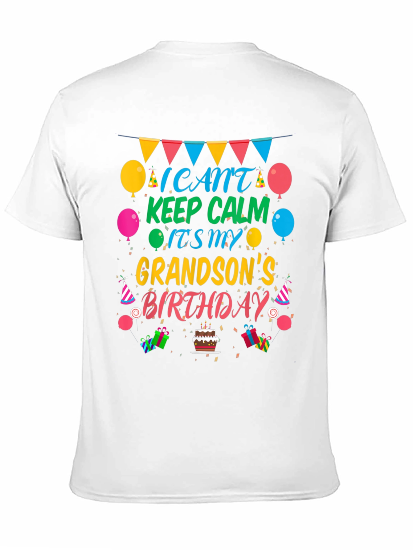 Grandson Birthday T-Shirt - Keep Calm Celebration Tee