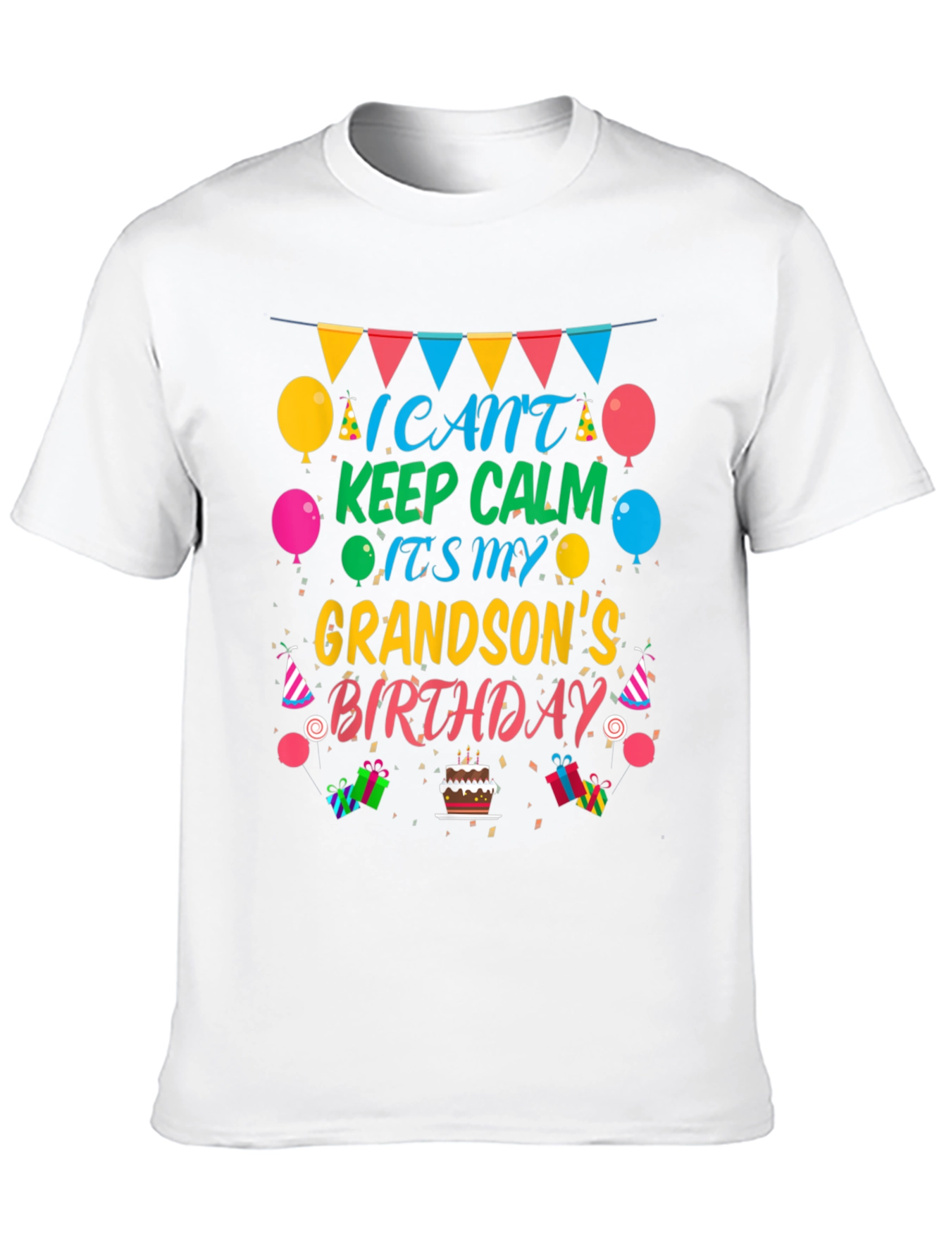 Grandson Birthday T-Shirt - Keep Calm Celebration Tee