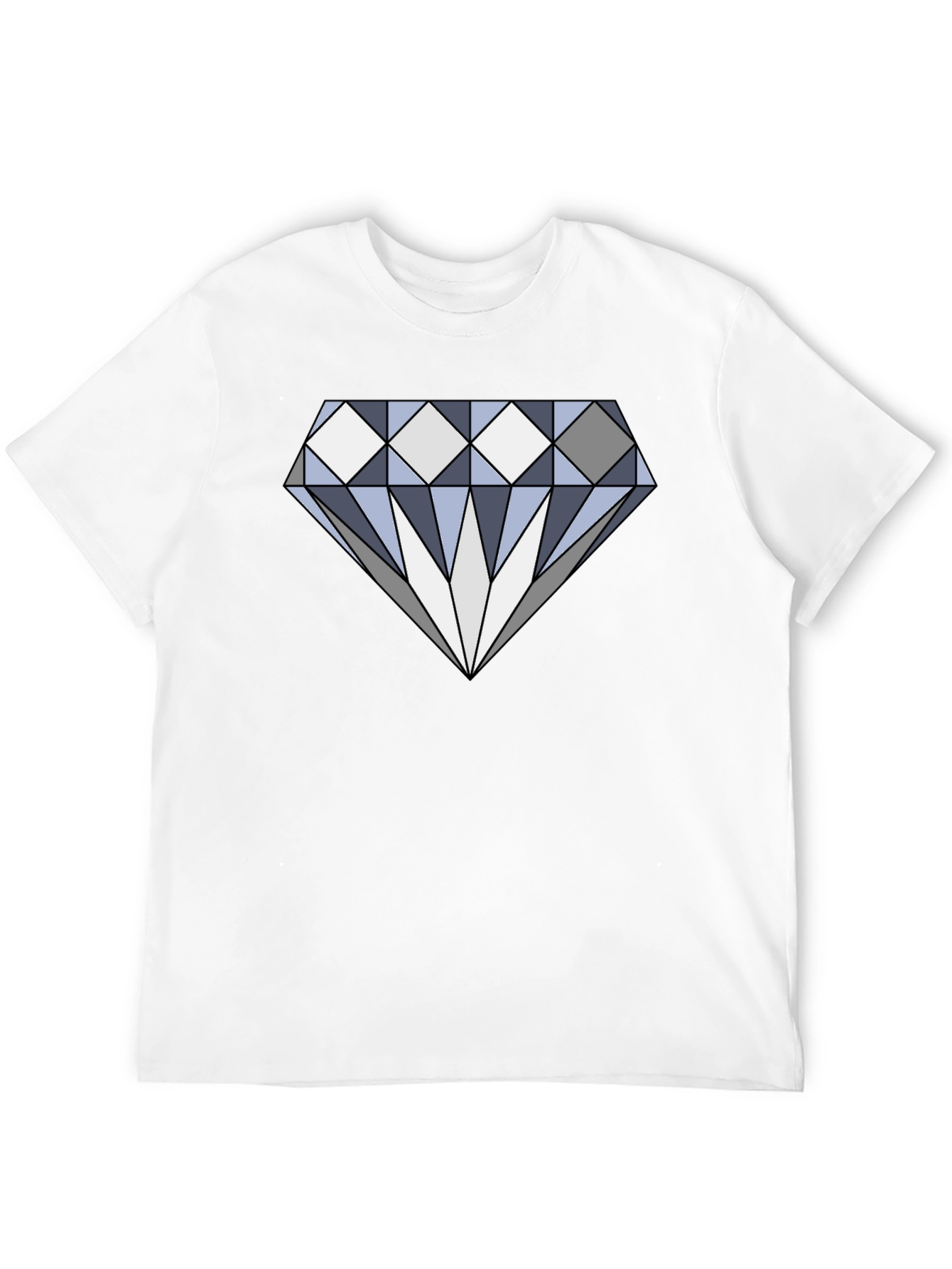 Diamond Graphic Print Black Cotton Tee