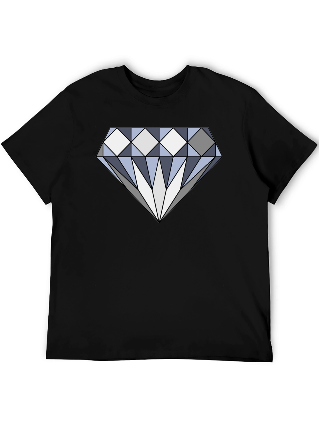 Diamond Graphic Print Black Cotton Tee