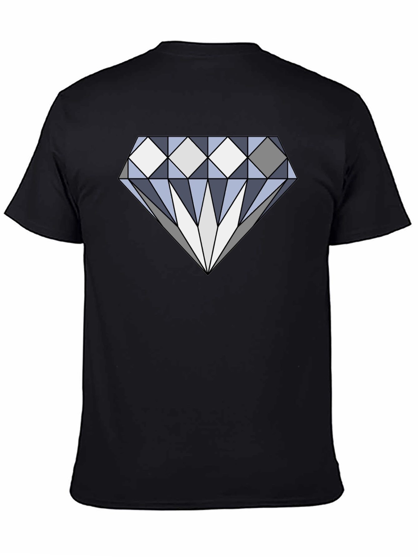 Diamond Graphic Print Black Cotton Tee