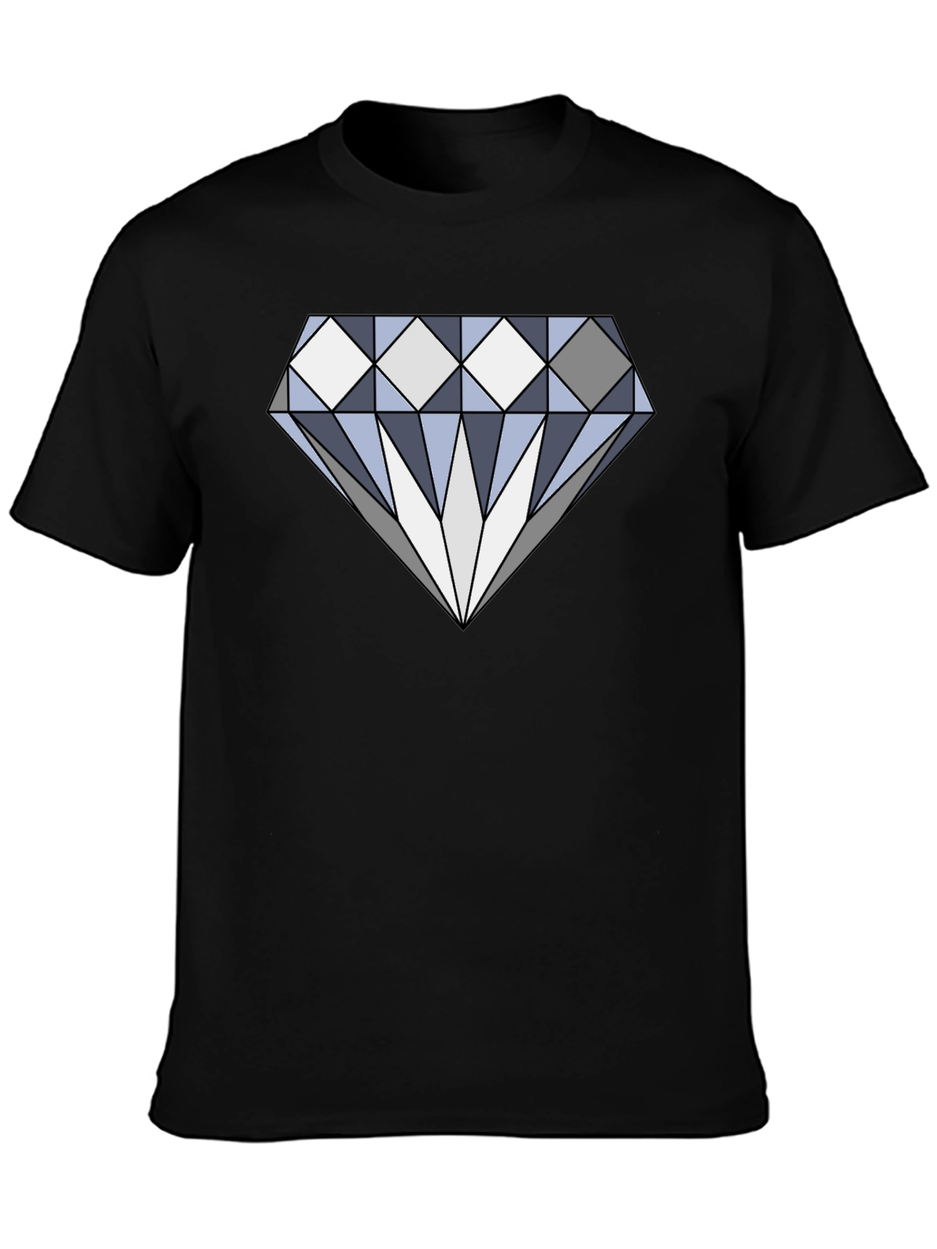 Diamond Graphic Print Black Cotton Tee