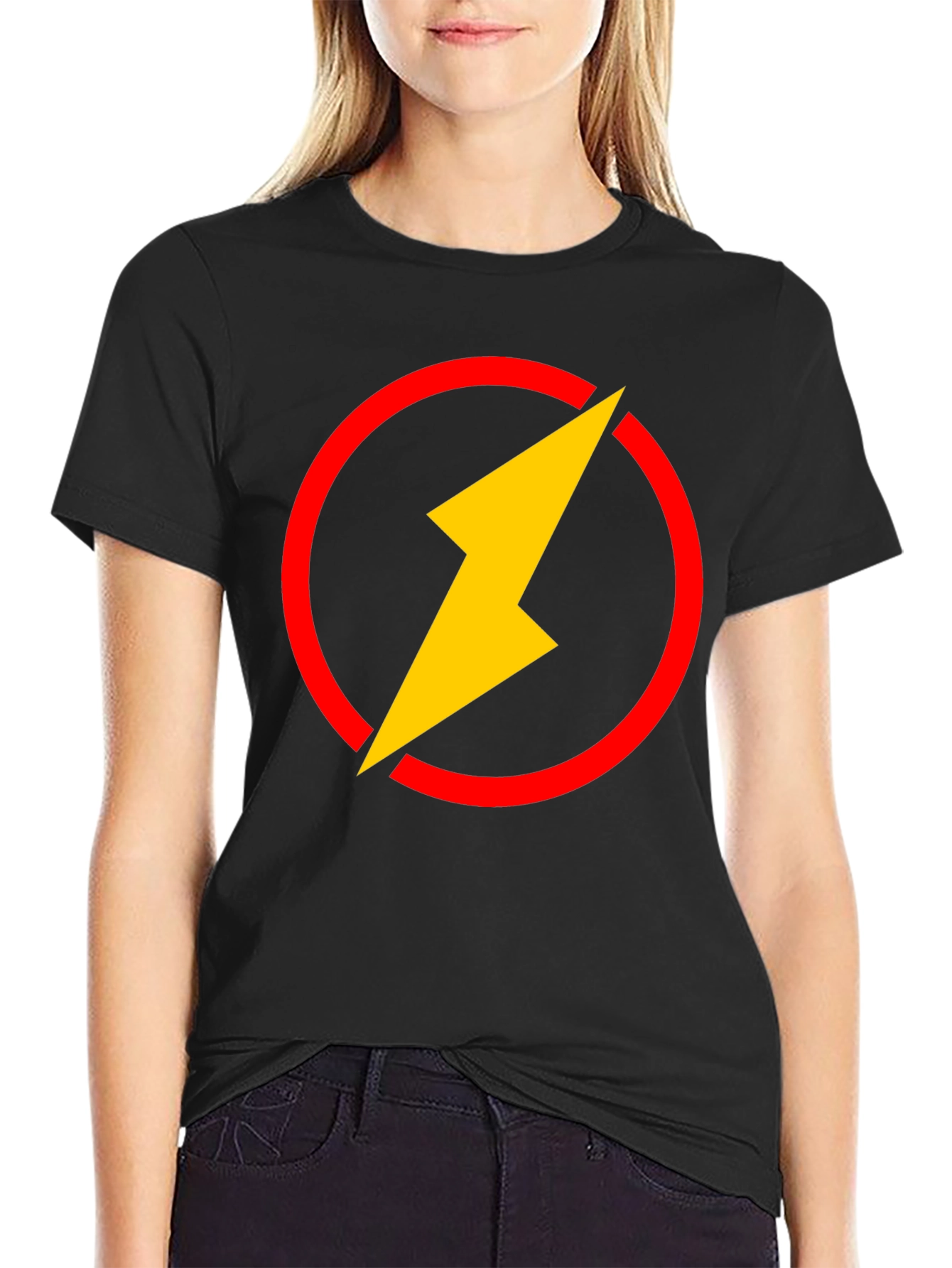 Flash Logo Black T-Shirt - Graphic Tee