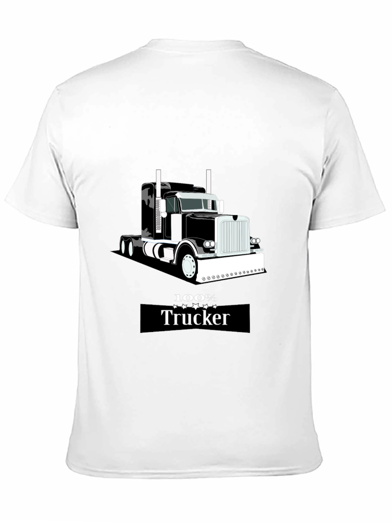 100% Trucker Graphic Tee - Black Cotton Blend