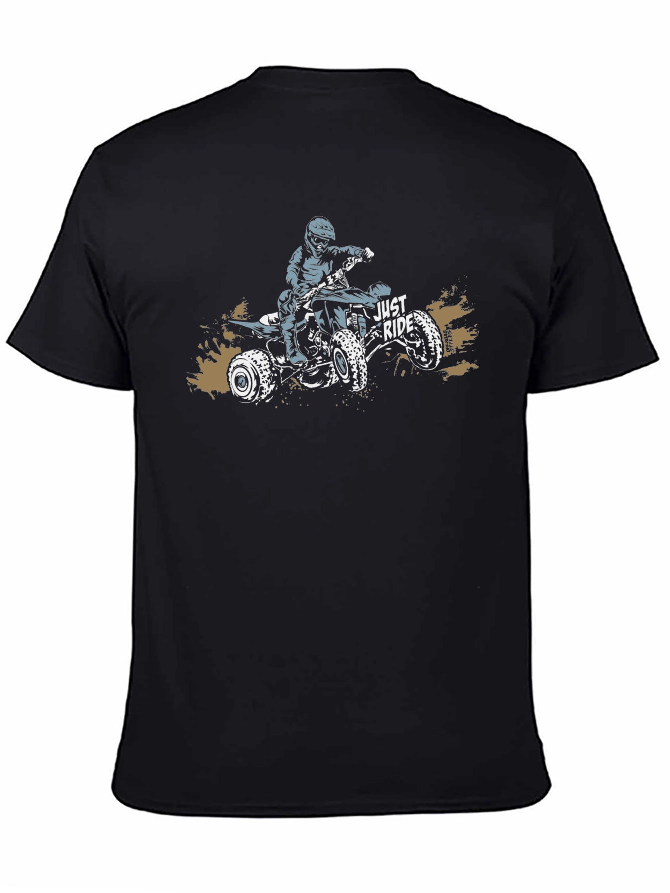 Just Ride Black Graphic Tee ATV Design