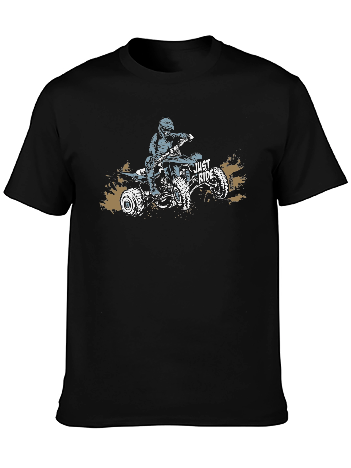 Just Ride Black Graphic Tee ATV Design