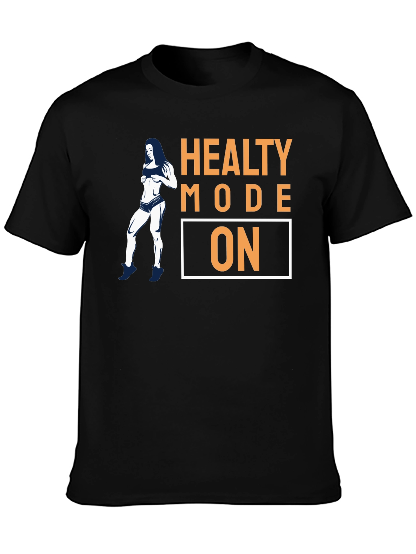 Healthy Mode On Black Graphic T-Shirt