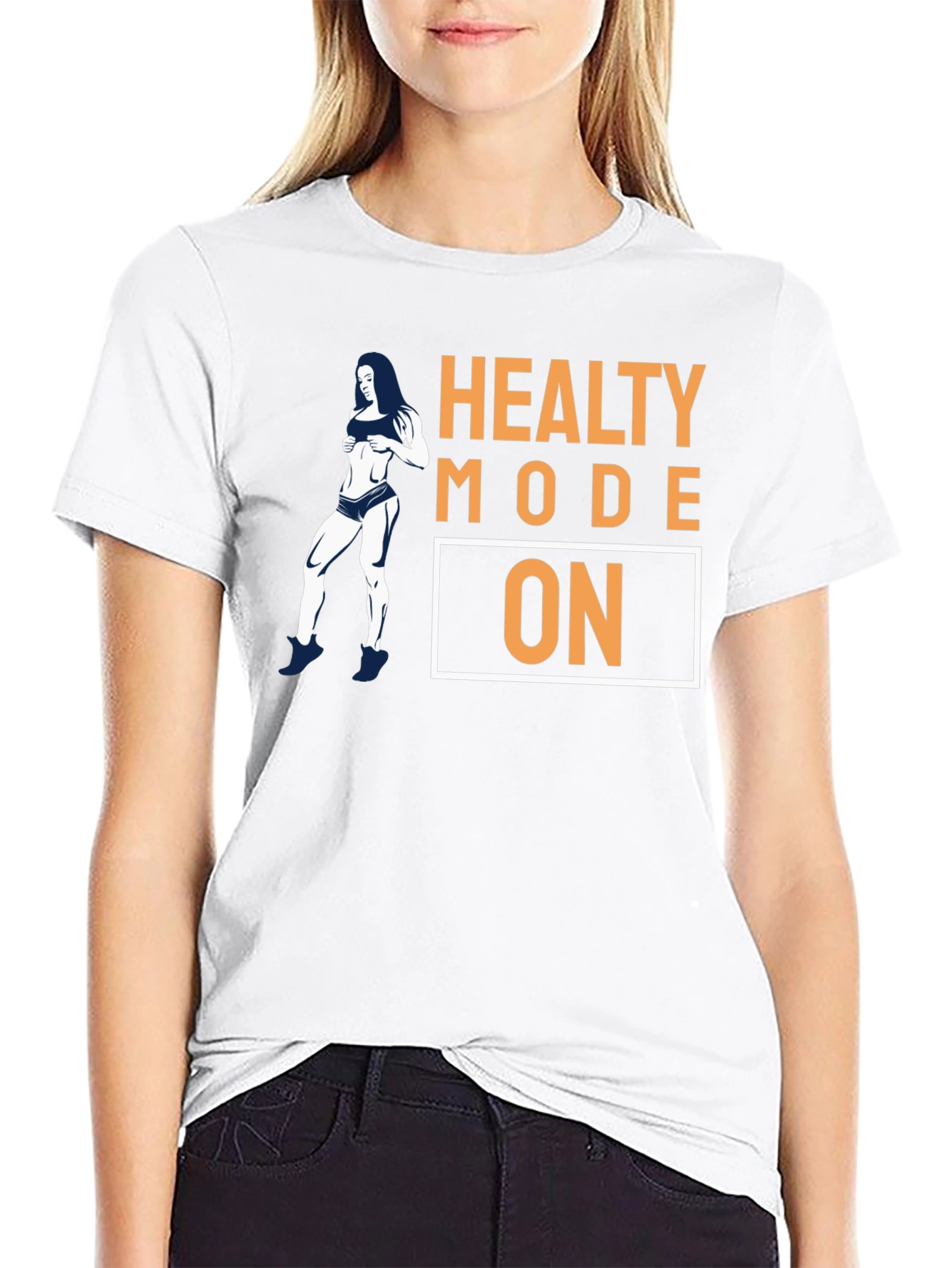 Healthy Mode On Black Graphic T-Shirt