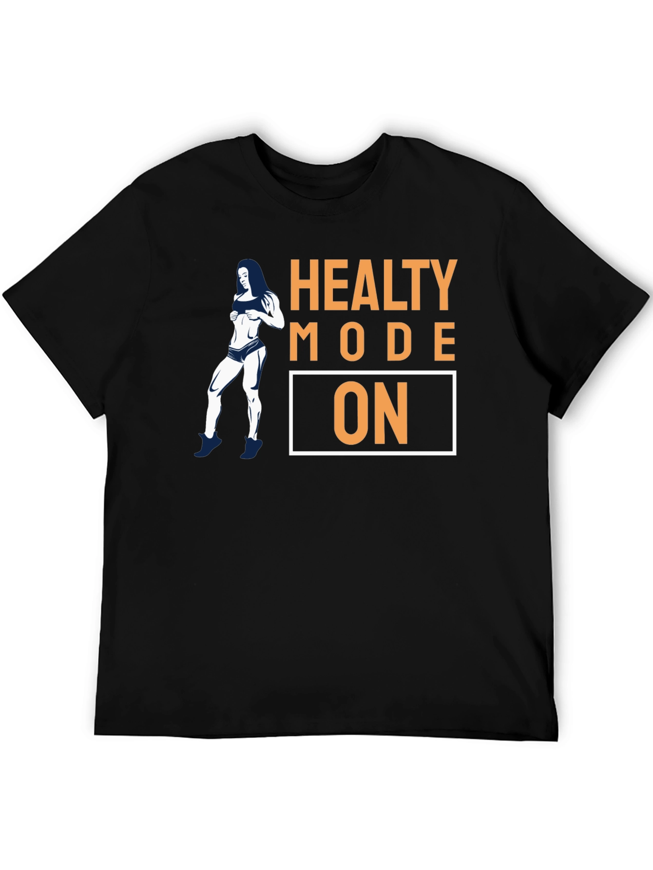 Healthy Mode On Black Graphic T-Shirt