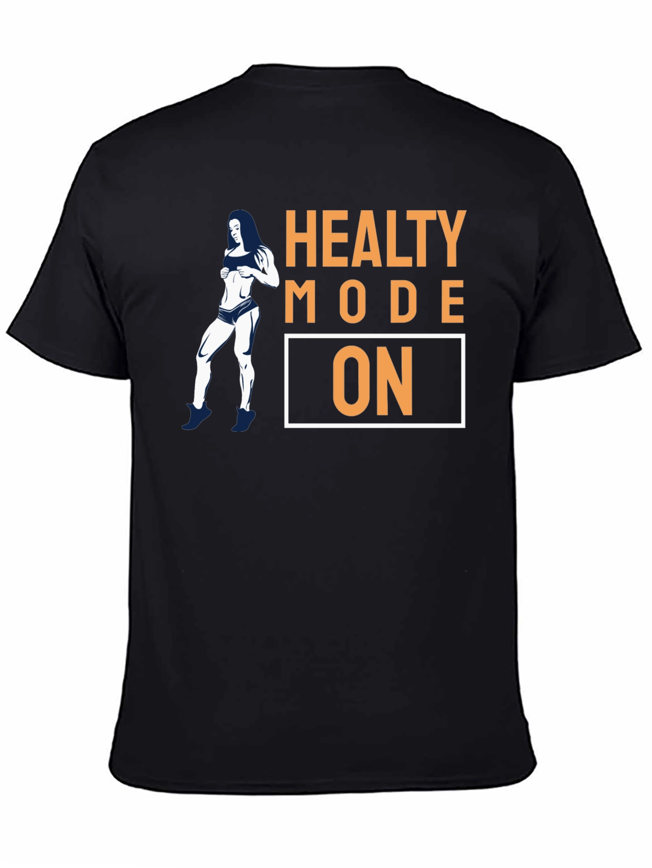 Healthy Mode On Black Graphic T-Shirt