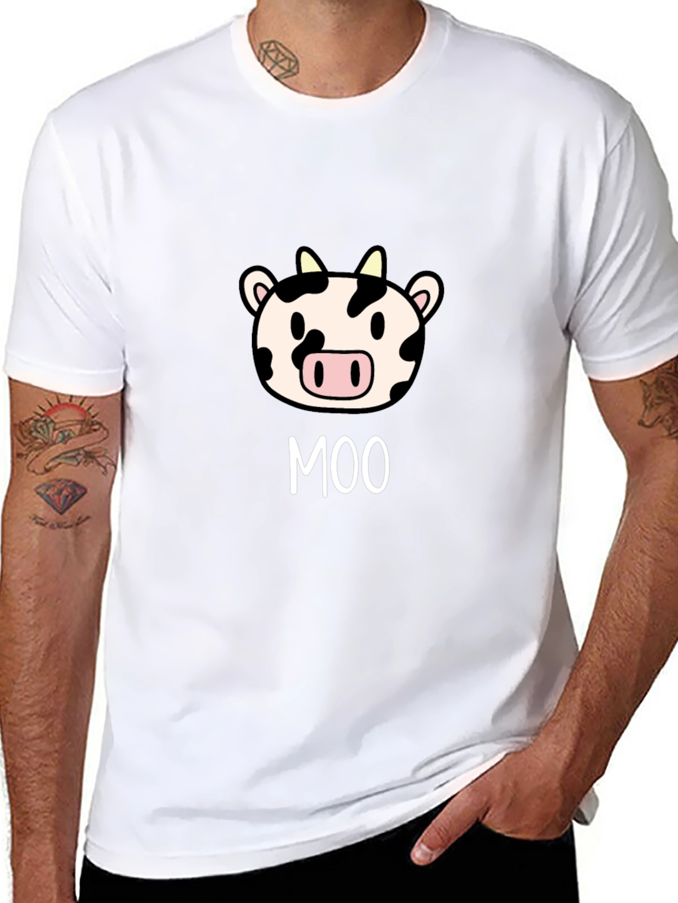 Moo Cow Graphic Tee - Cute Cartoon Animal T-Shirt