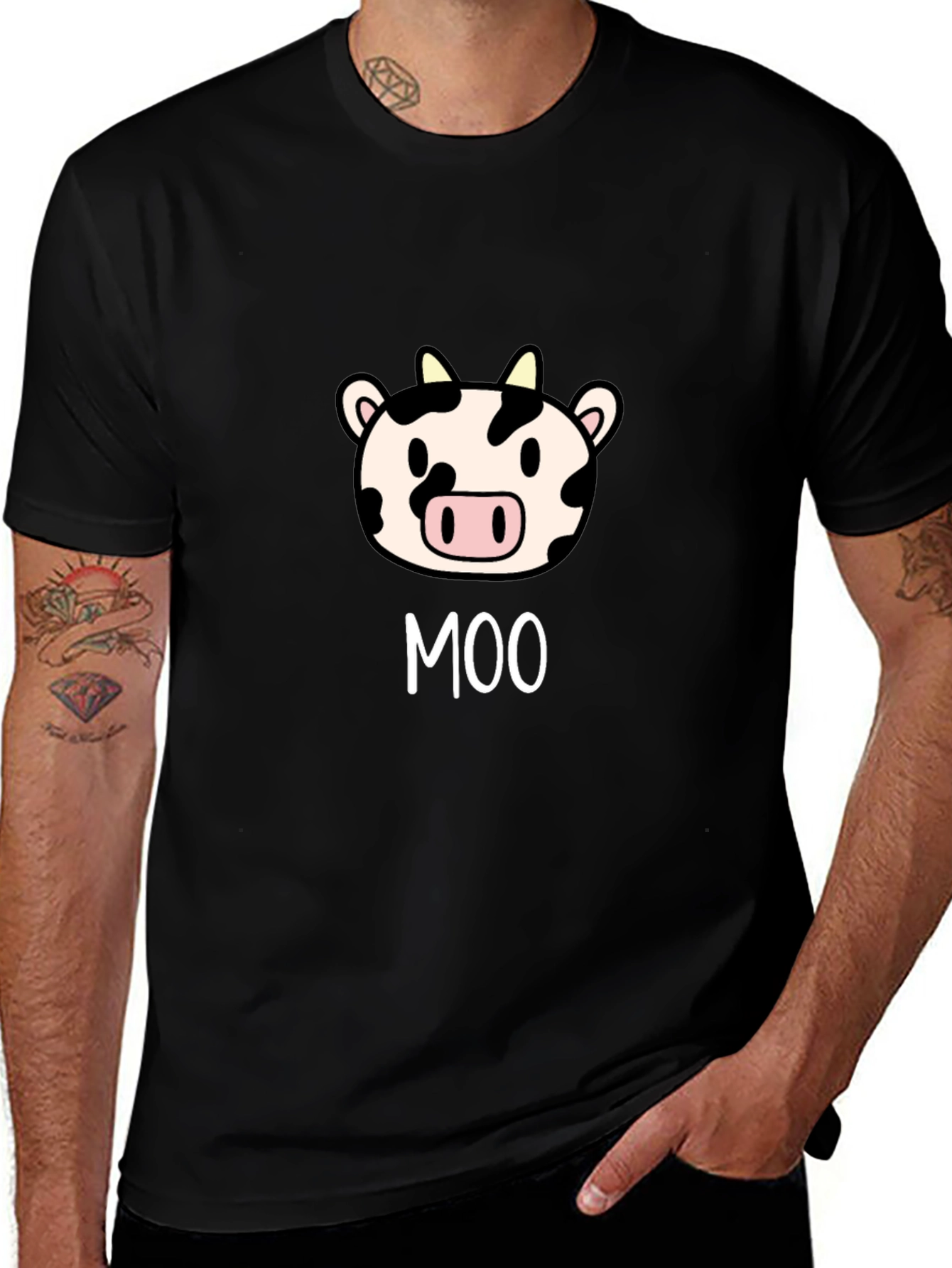 Moo Cow Graphic Tee - Cute Cartoon Animal T-Shirt