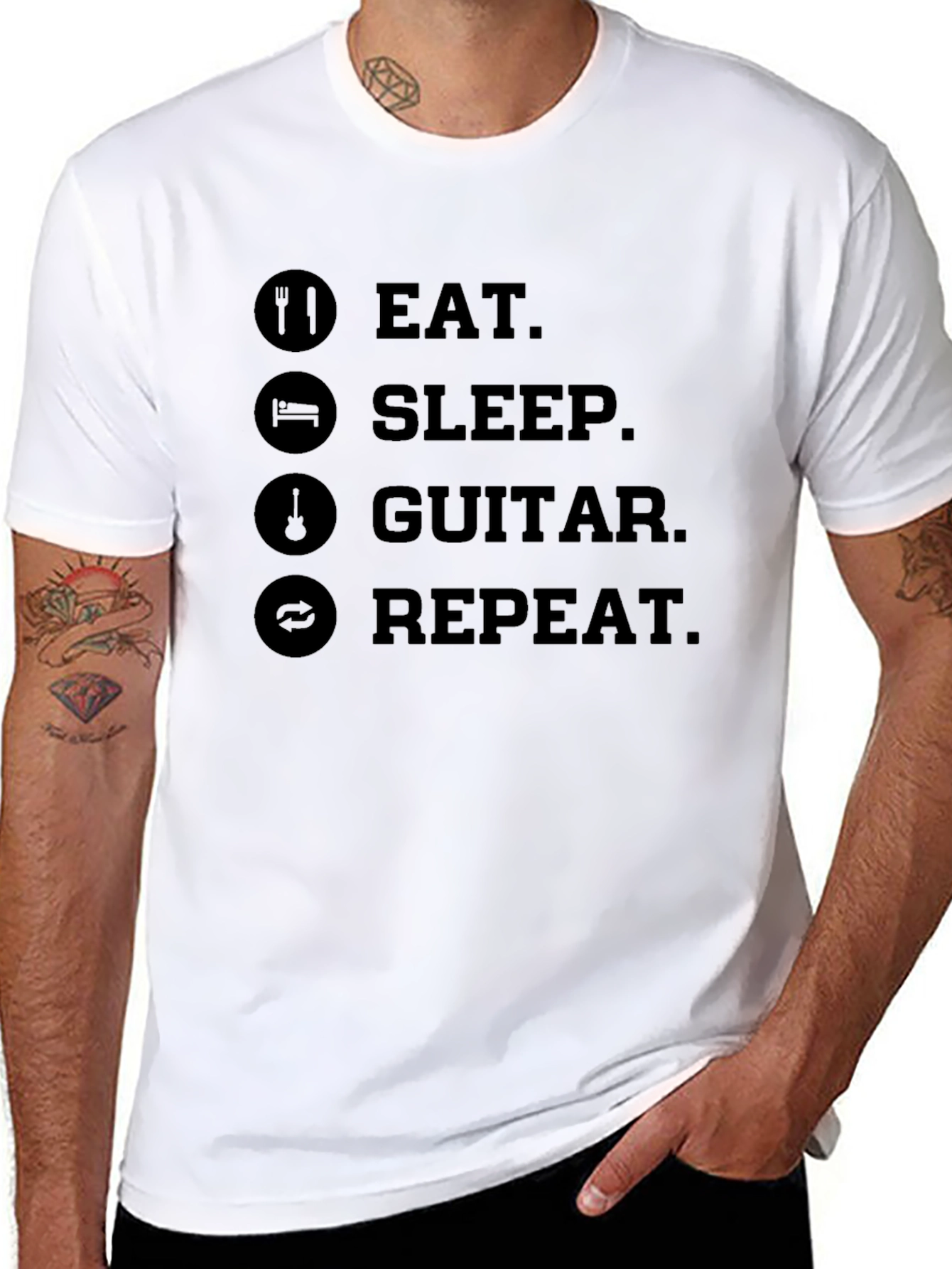 Eat Sleep Guitar Repeat T-Shirt