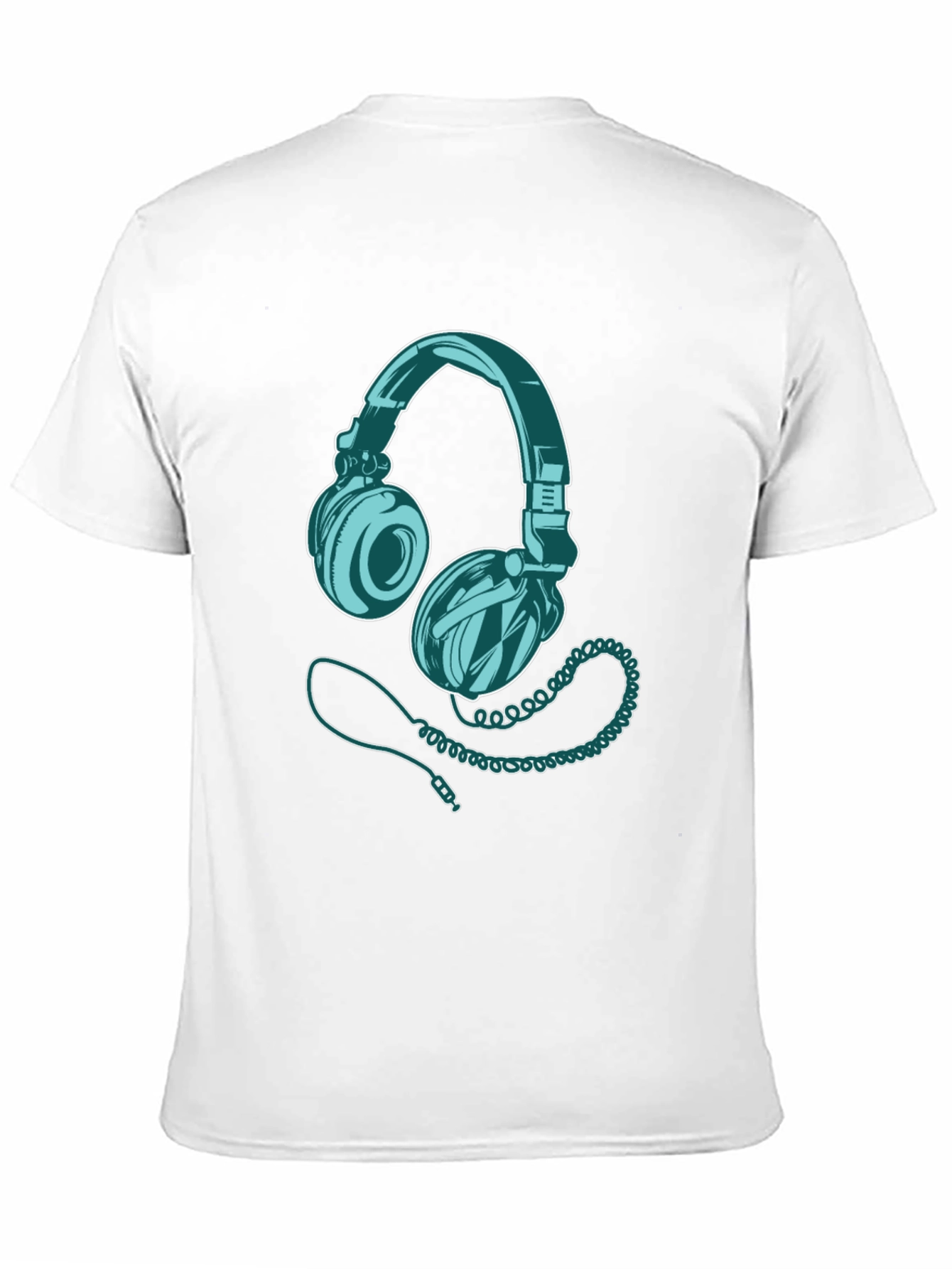 Headphone Graphic Print Black T-Shirt
