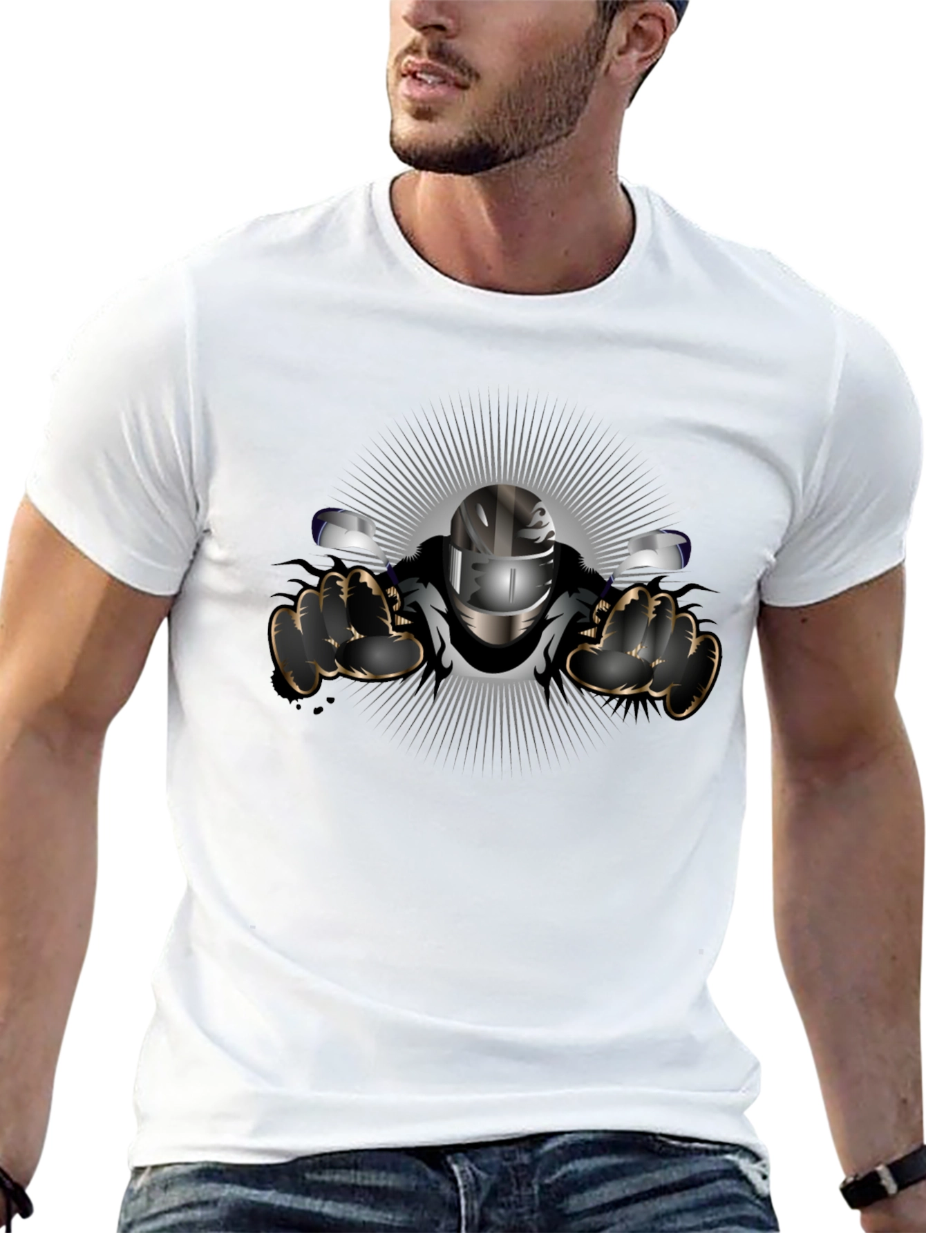 Biker Graphic Black T-Shirt