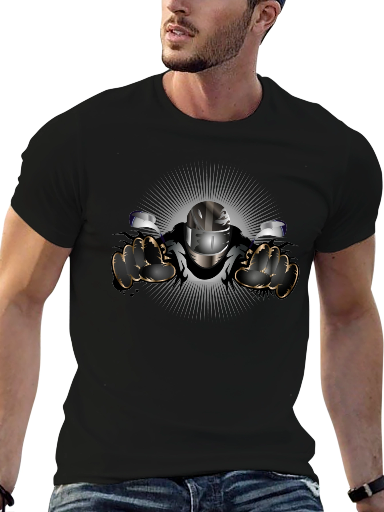 Biker Graphic Black T-Shirt
