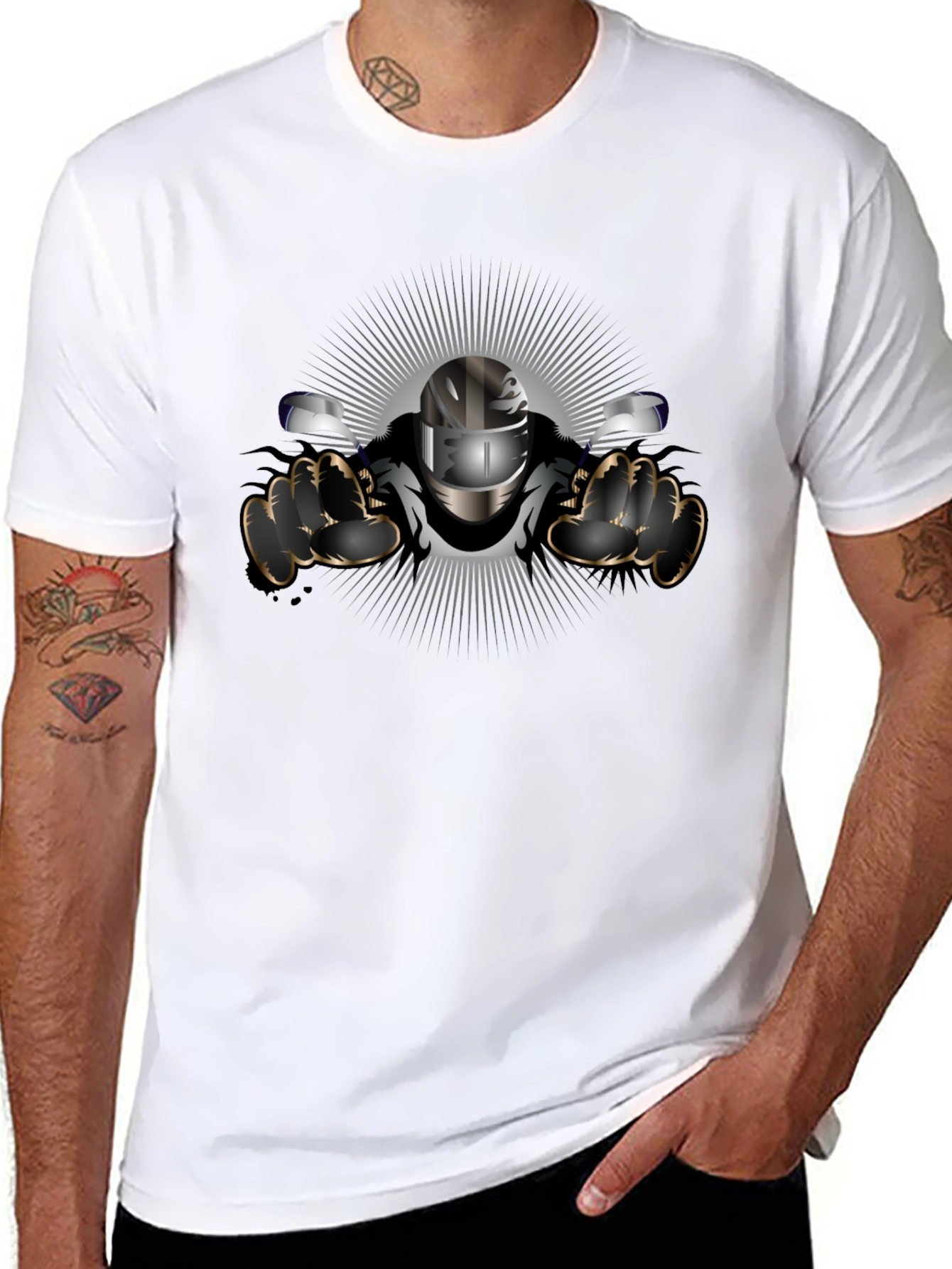 Biker Graphic Black T-Shirt
