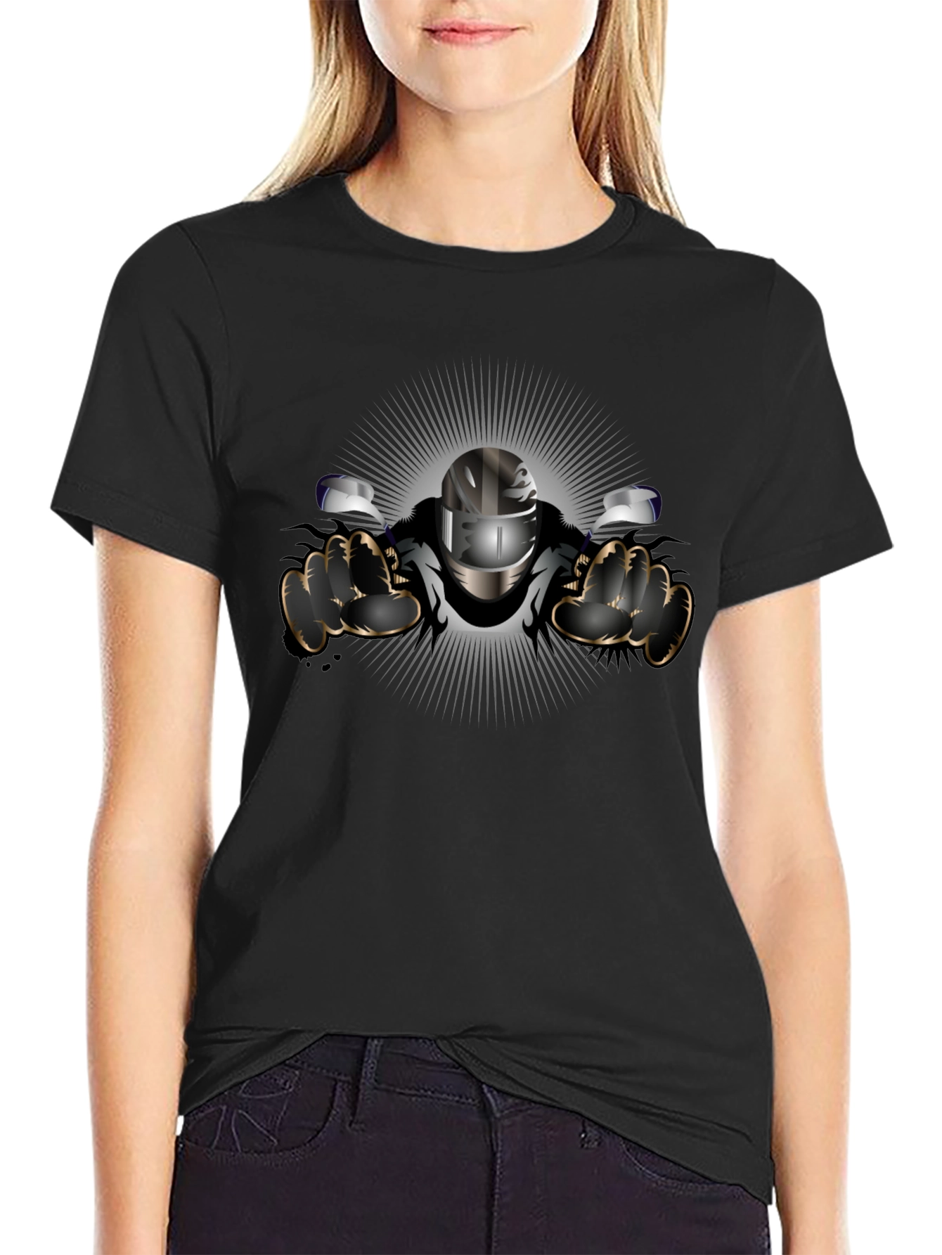 Biker Graphic Black T-Shirt