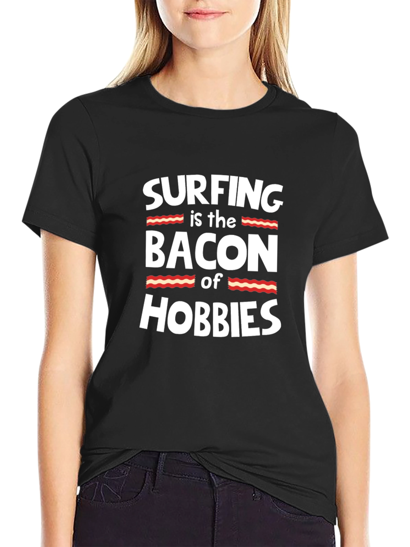 Surfing is the Bacon of Hobbies Funny T-Shirt