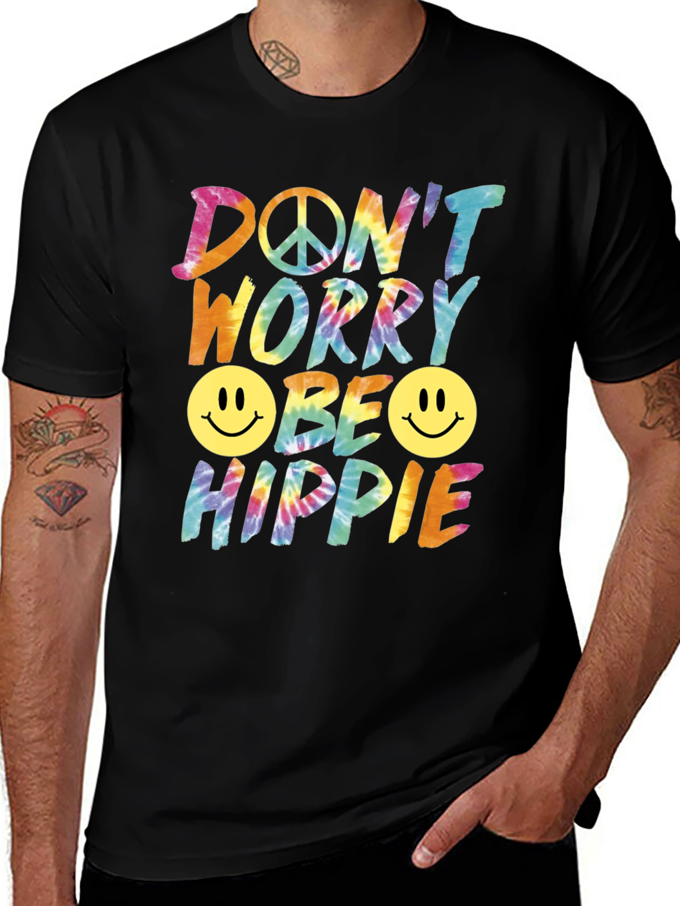 Dont Worry Be Hippie Graphic Tee