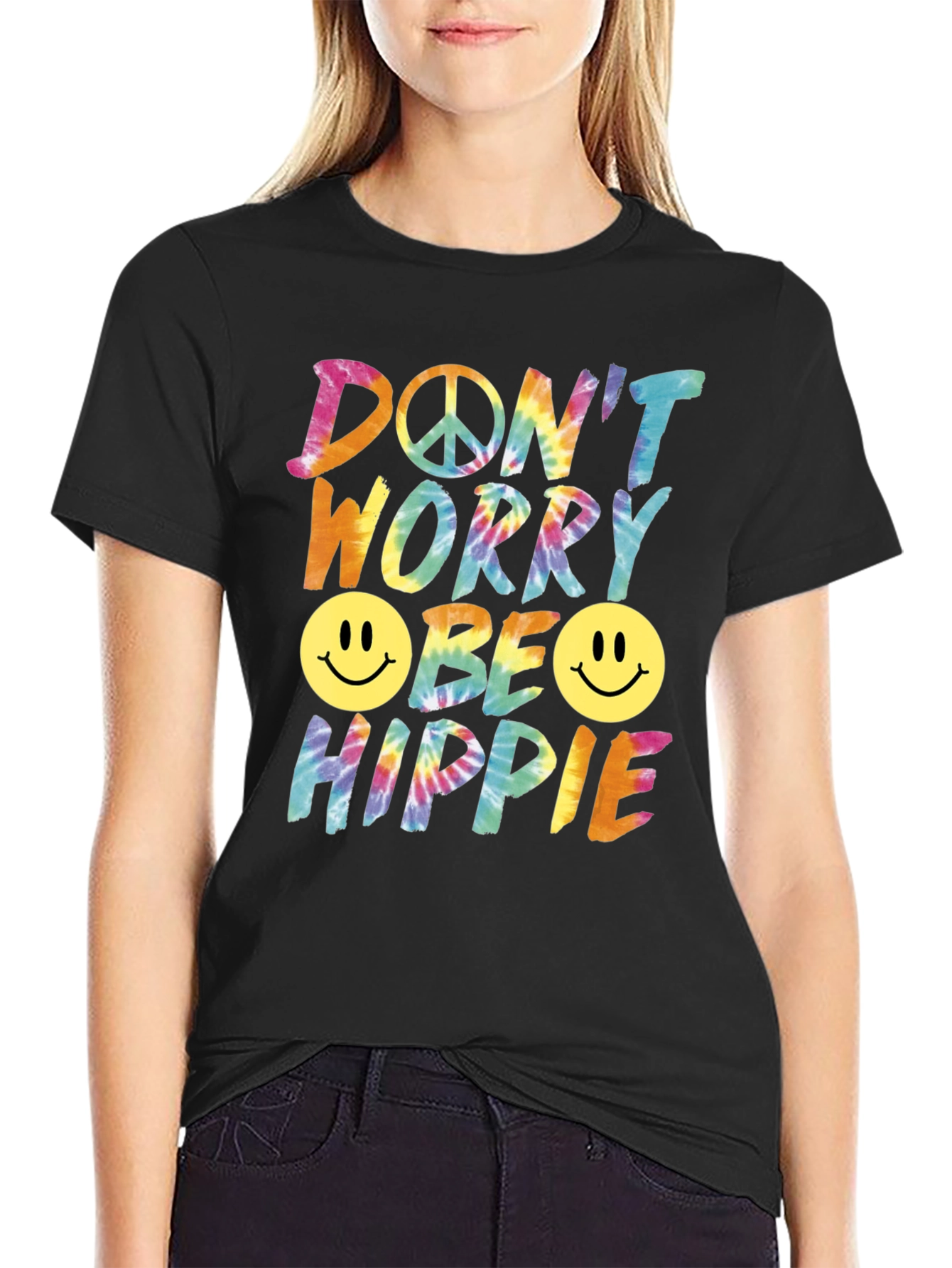Dont Worry Be Hippie Graphic Tee