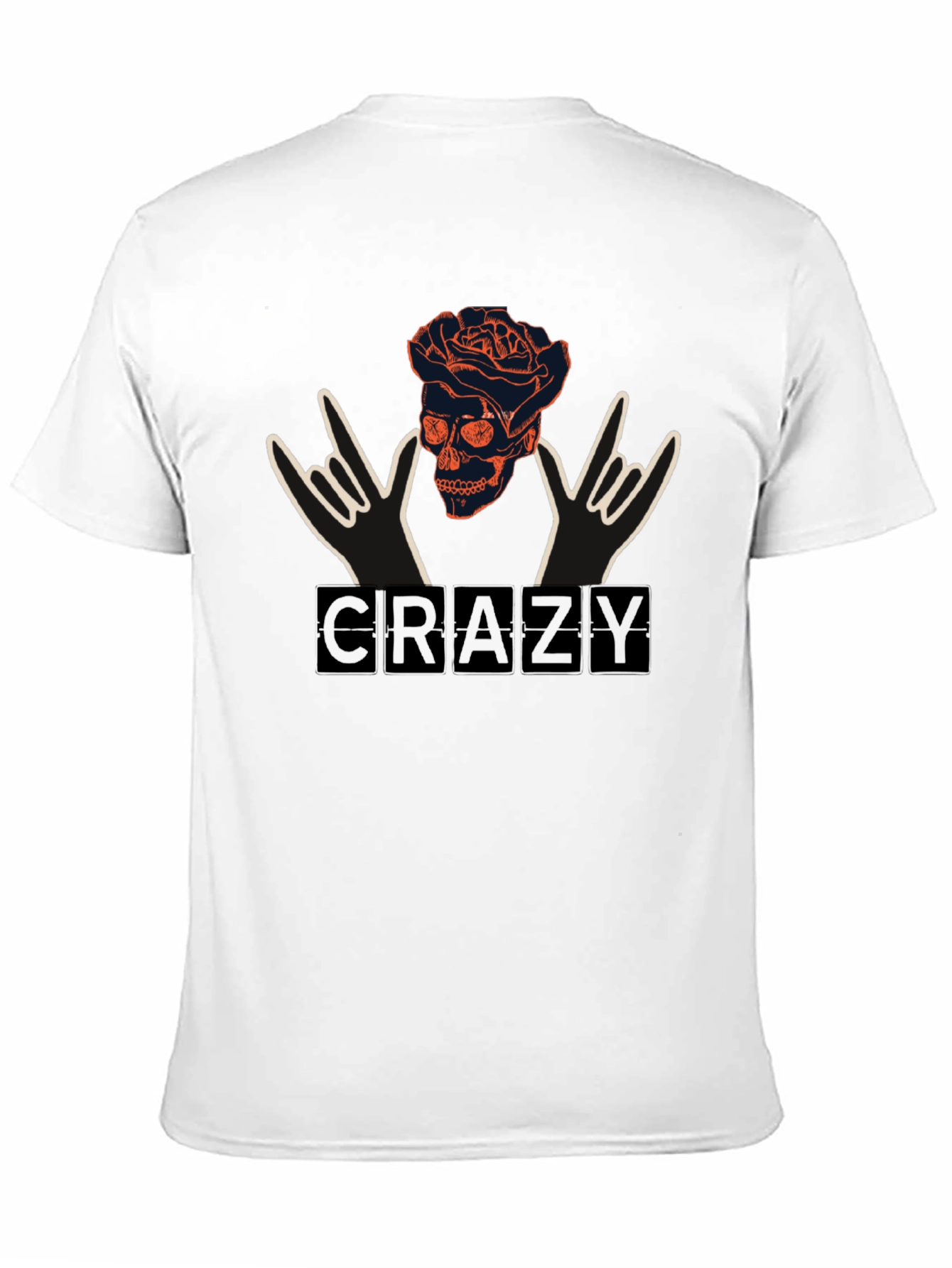 Crazy Skull Rose Graphic T-Shirt - Unique Design