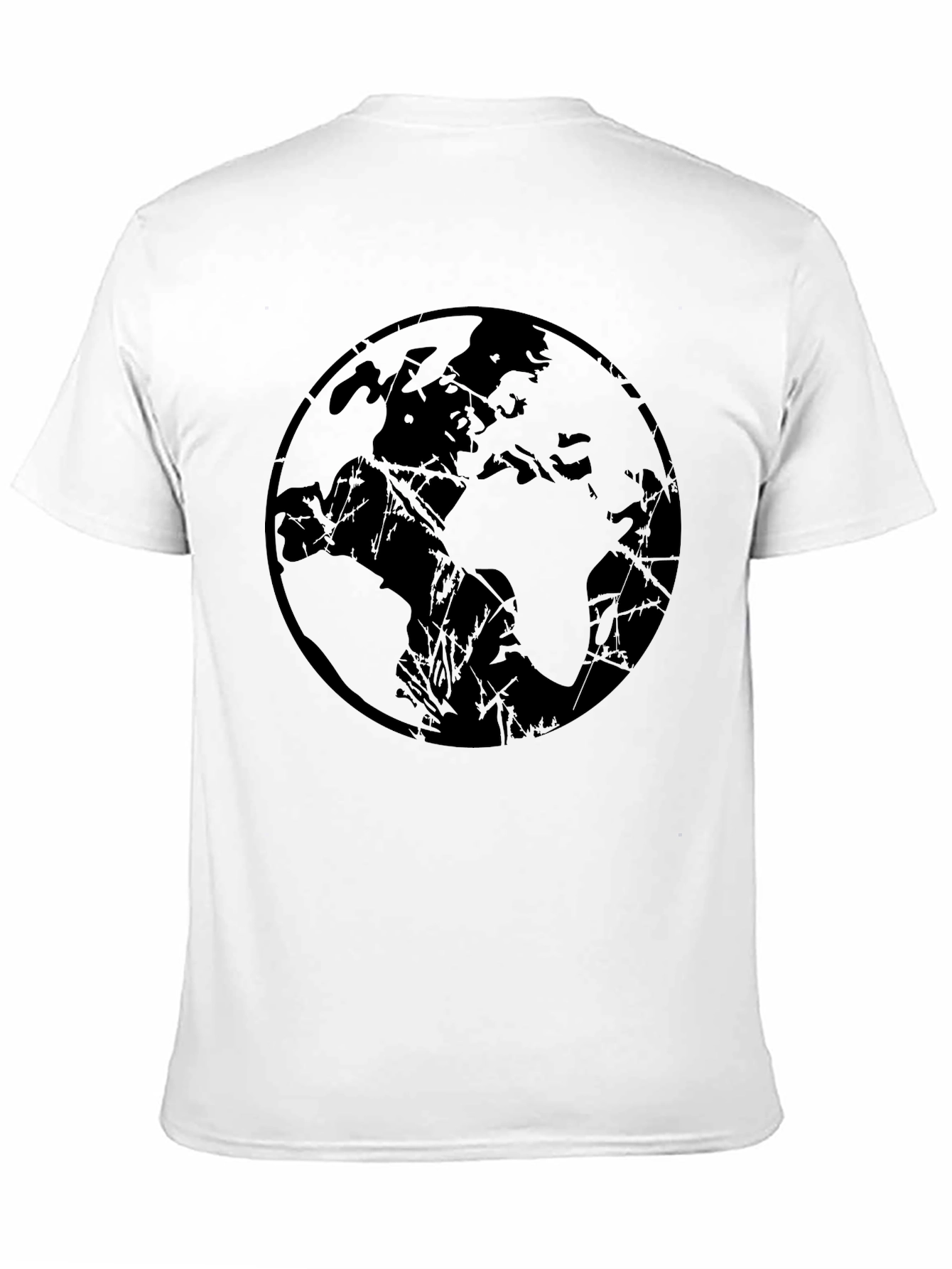 Mens Black Graphic Tee - Abstract Earth Design
