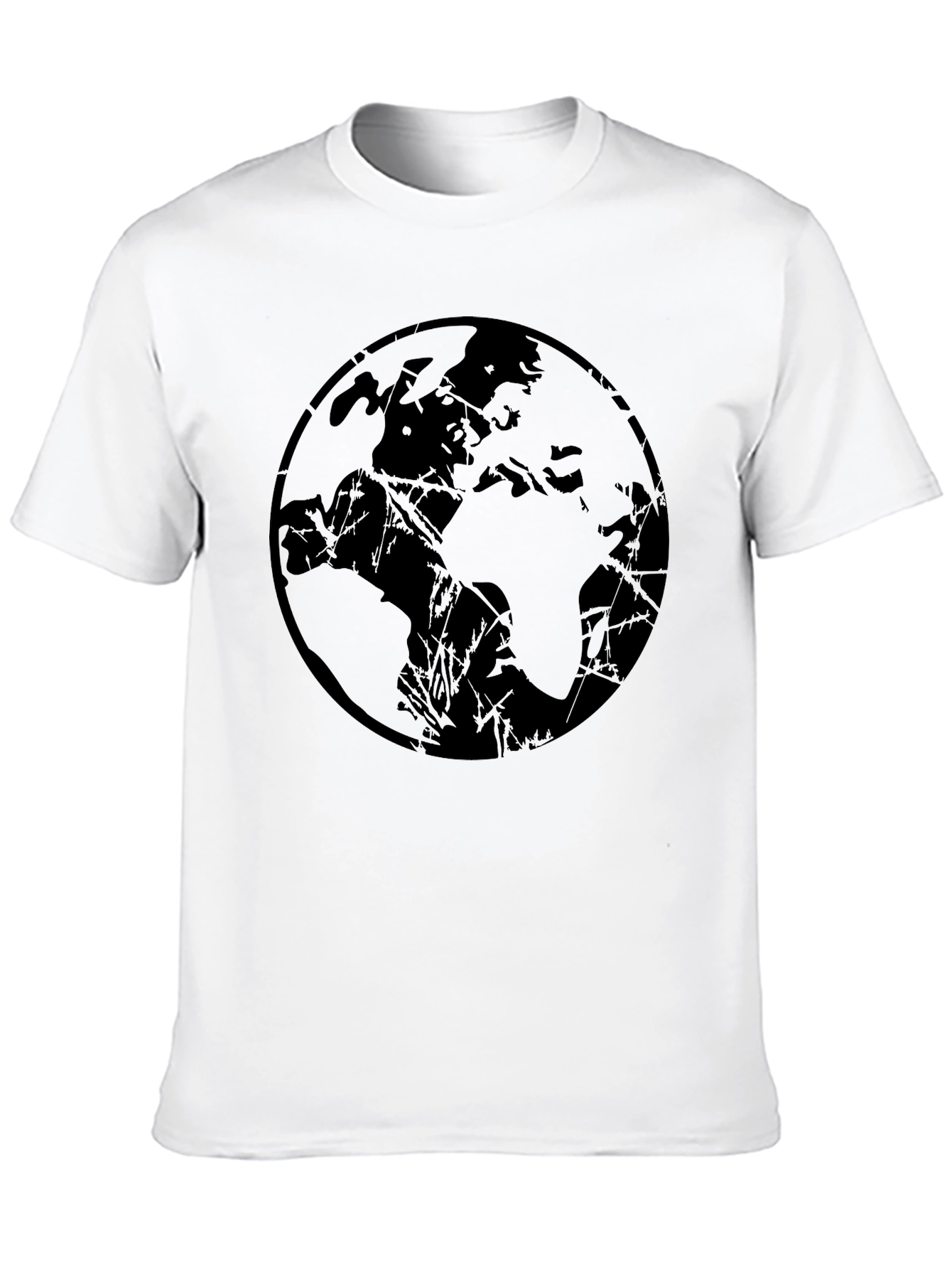 Mens Black Graphic Tee - Abstract Earth Design